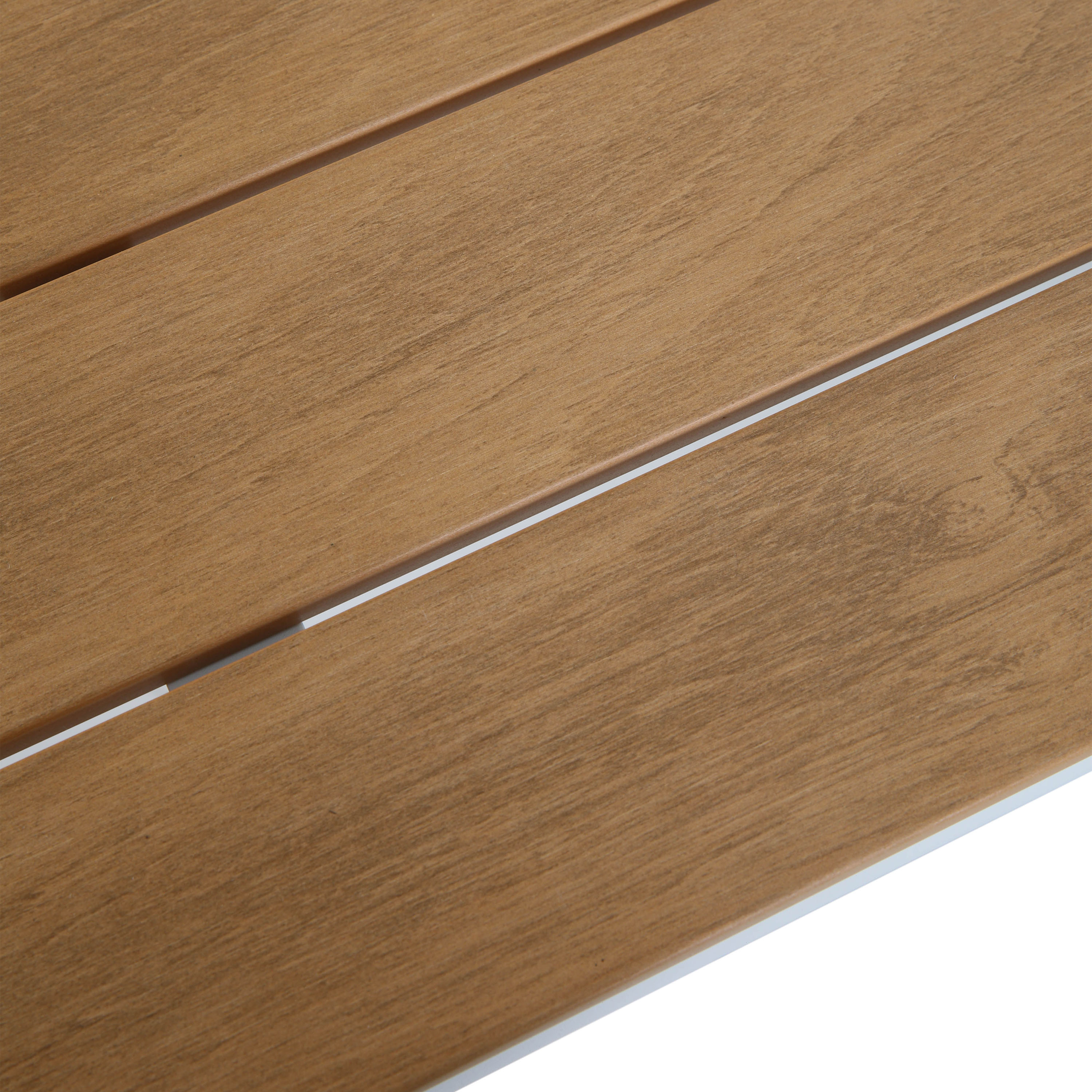 AXI Suvi Dining Garden Table White with Polywood in Teak Effect