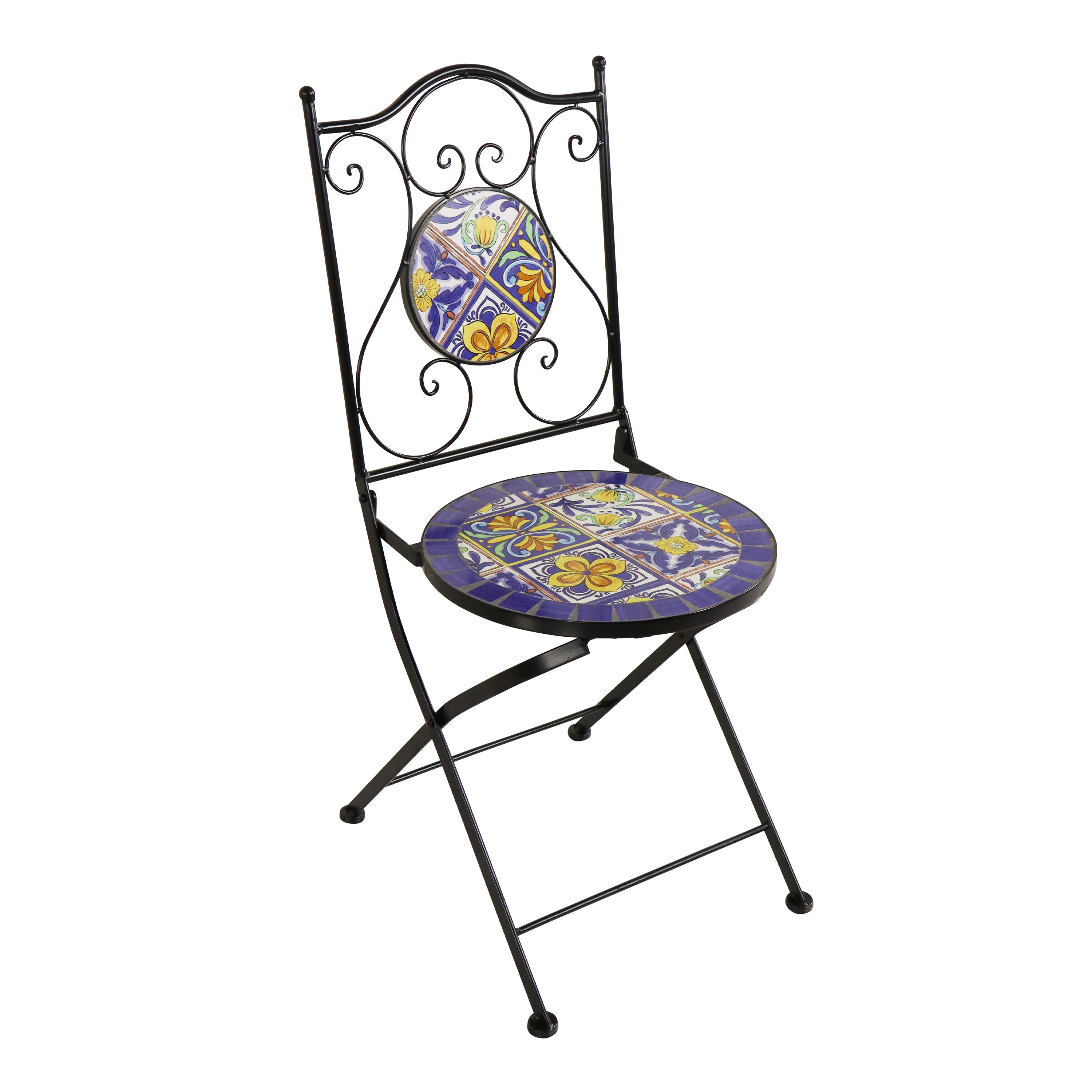 AXI Amélie Mosaik Bistro Set im Mediterranen Stil Blau/Gelb