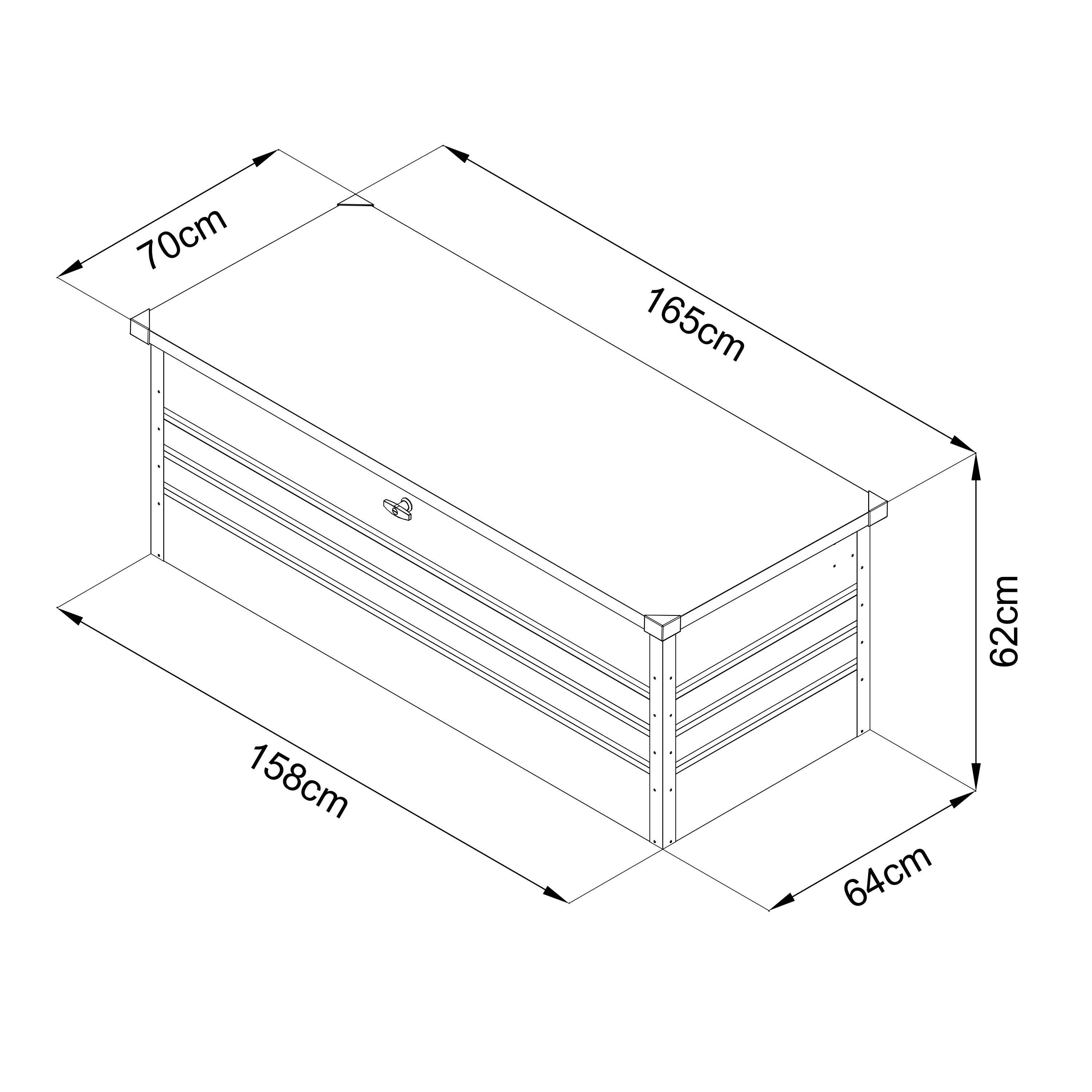 AXI Miles Gartenbox 600 aus Metall Anthrazit - 165x70x62cm