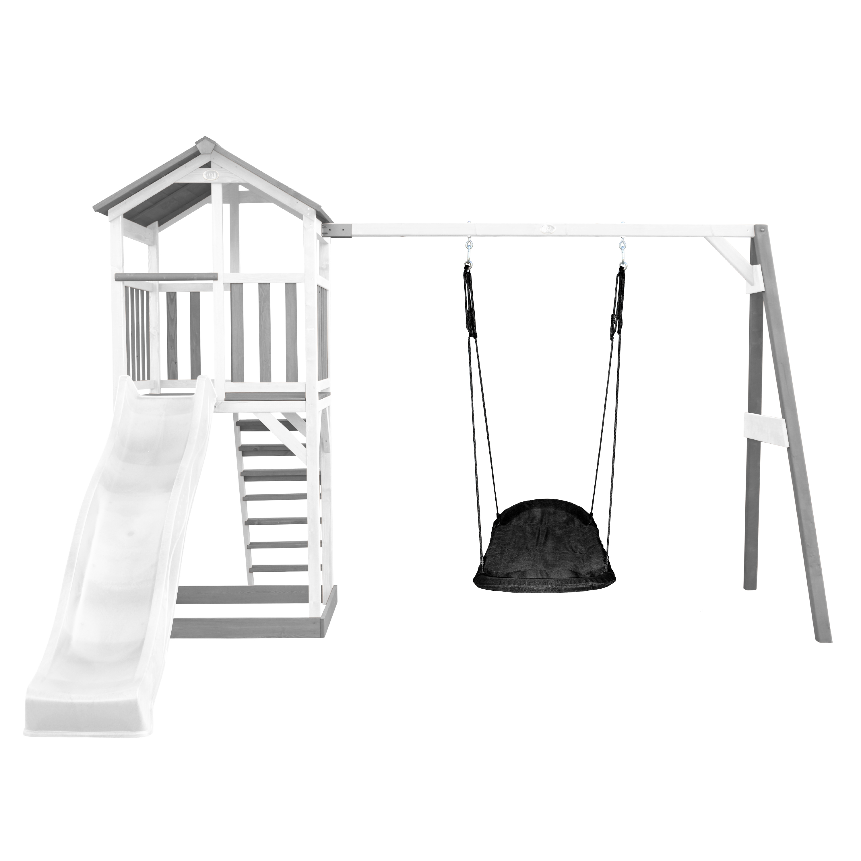 AXI Beach Tower with Roxy Nest Swing Set Grey/White - White Slide-8717973936558 AXI Beach Tower with Roxy Nest Swing Set Grey/White - White Slide