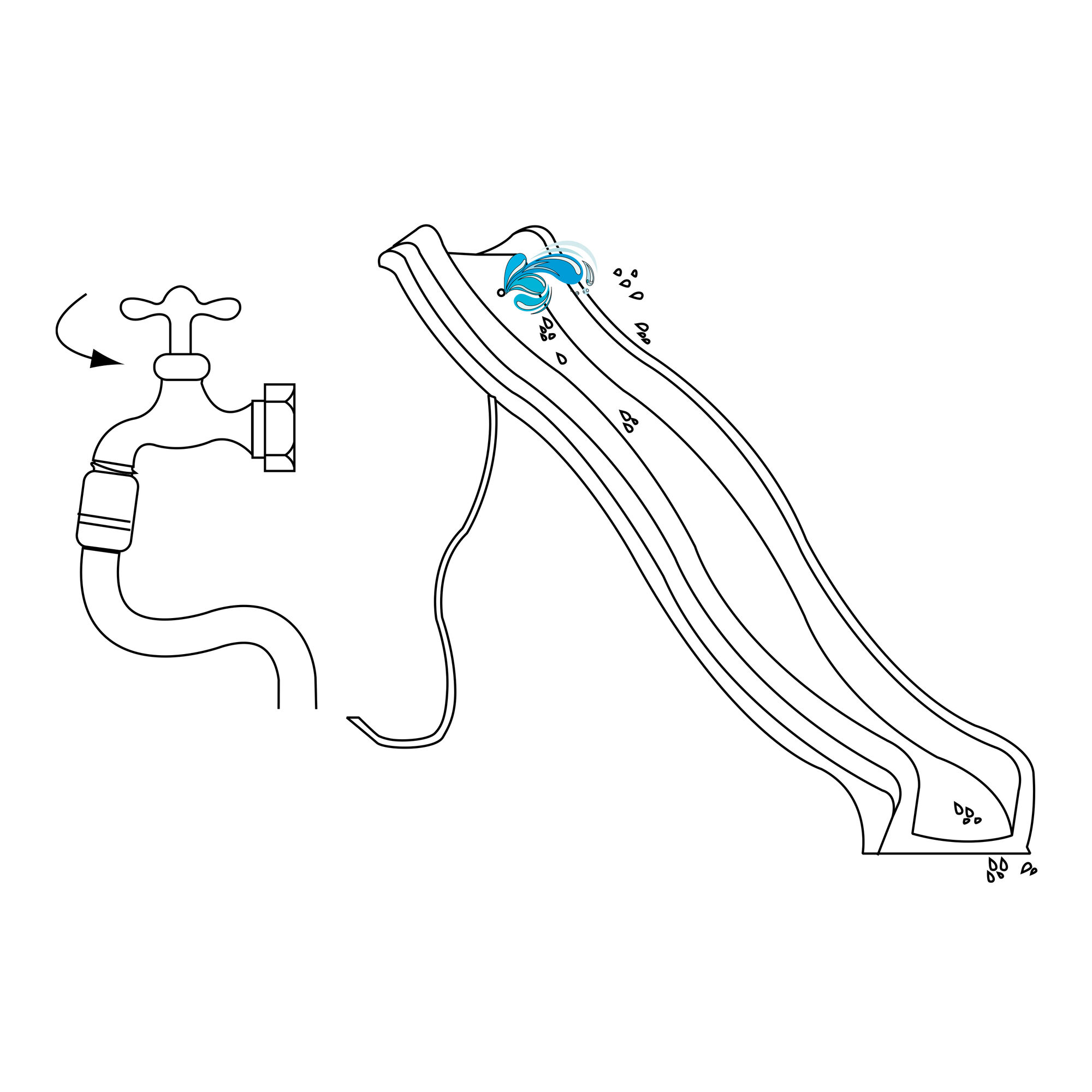 AXI Sky290 Glijbaan met wateraansluiting Limoen Groen - 290 cm