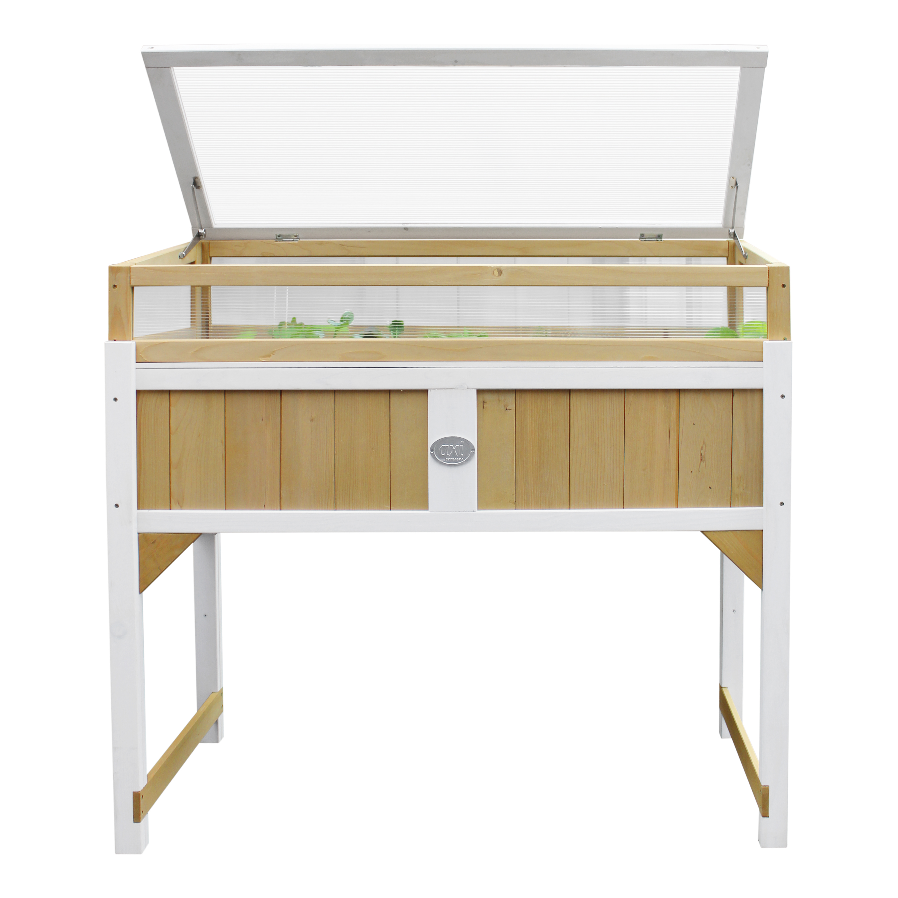 AXI Gardening Table with Greenhouse and ground cloth - Brown/White