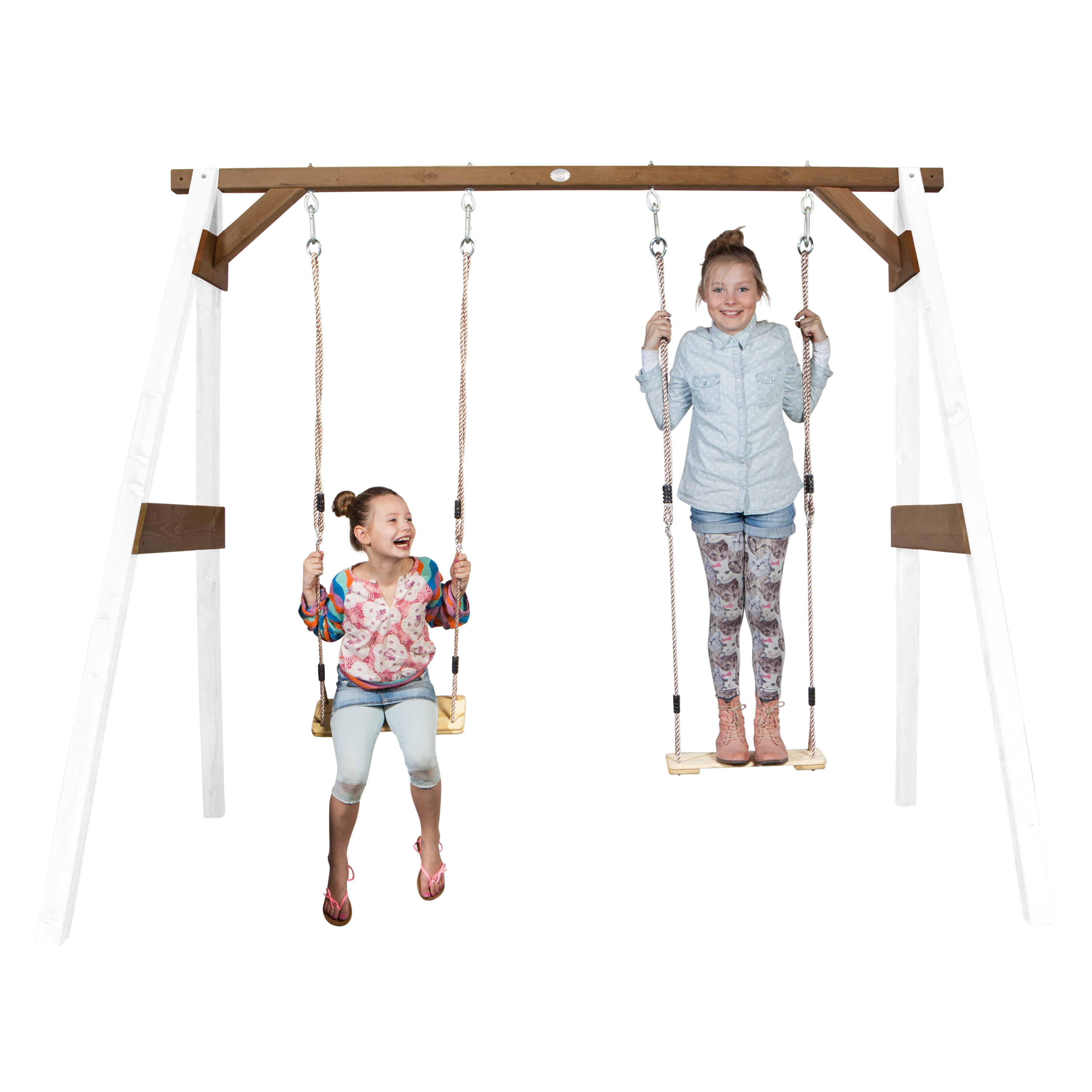 AXI Double Swing Set - White/Brown