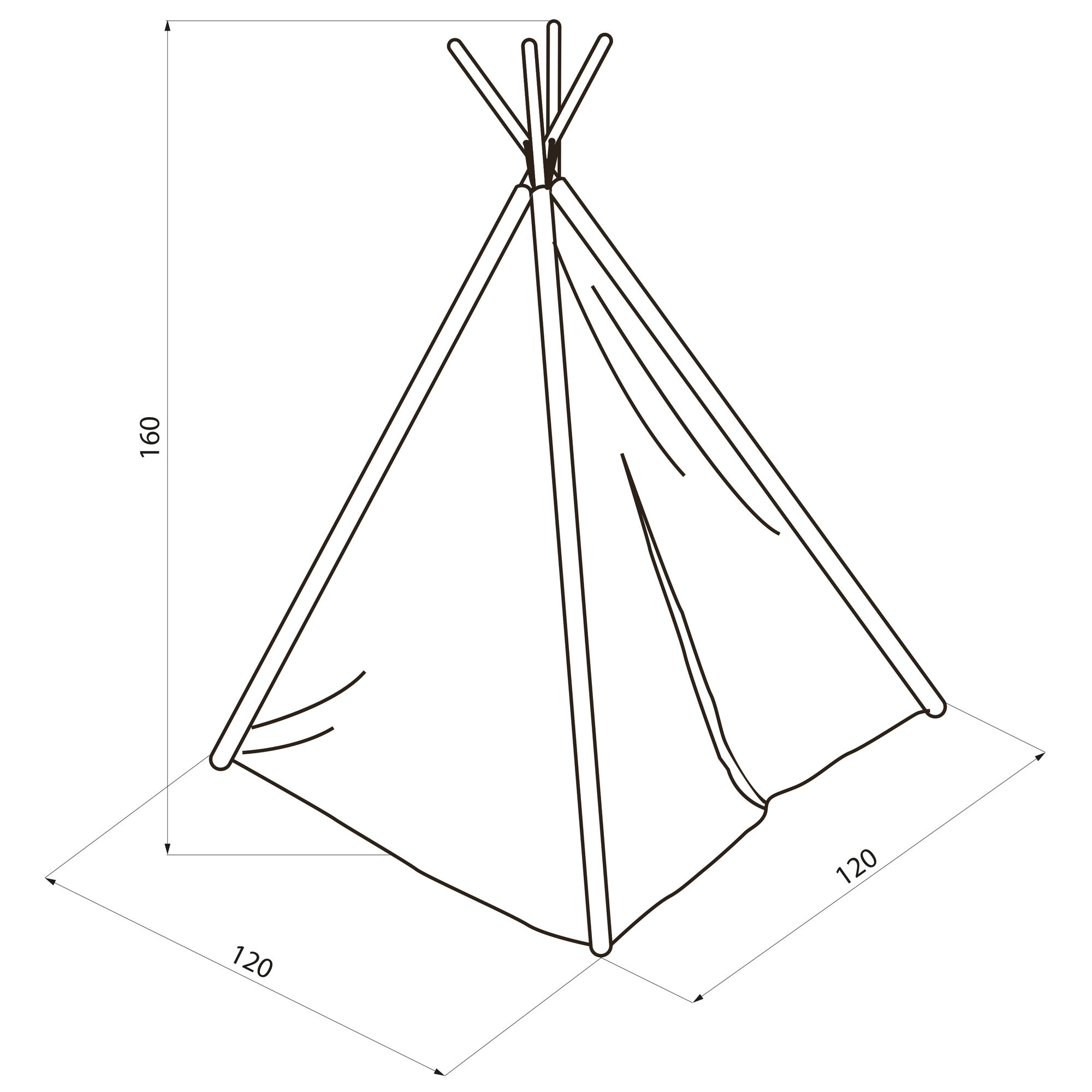 Sunny Wereldkaart Tipi Tent Multikleur