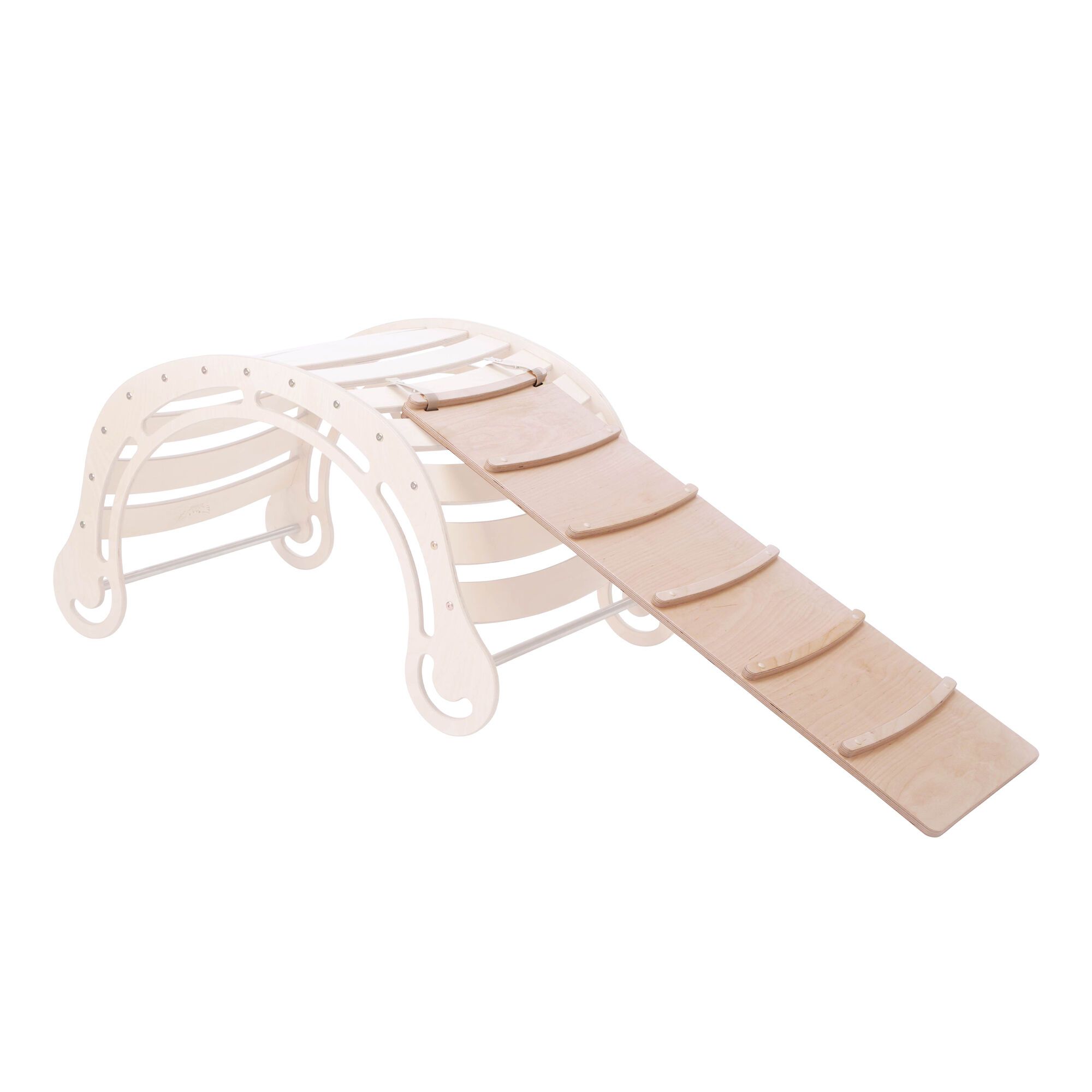 Wooden XXL Climbing Wall with Slide Natural-4751038480123 Wooden XXL Climbing Wall with Slide Natural