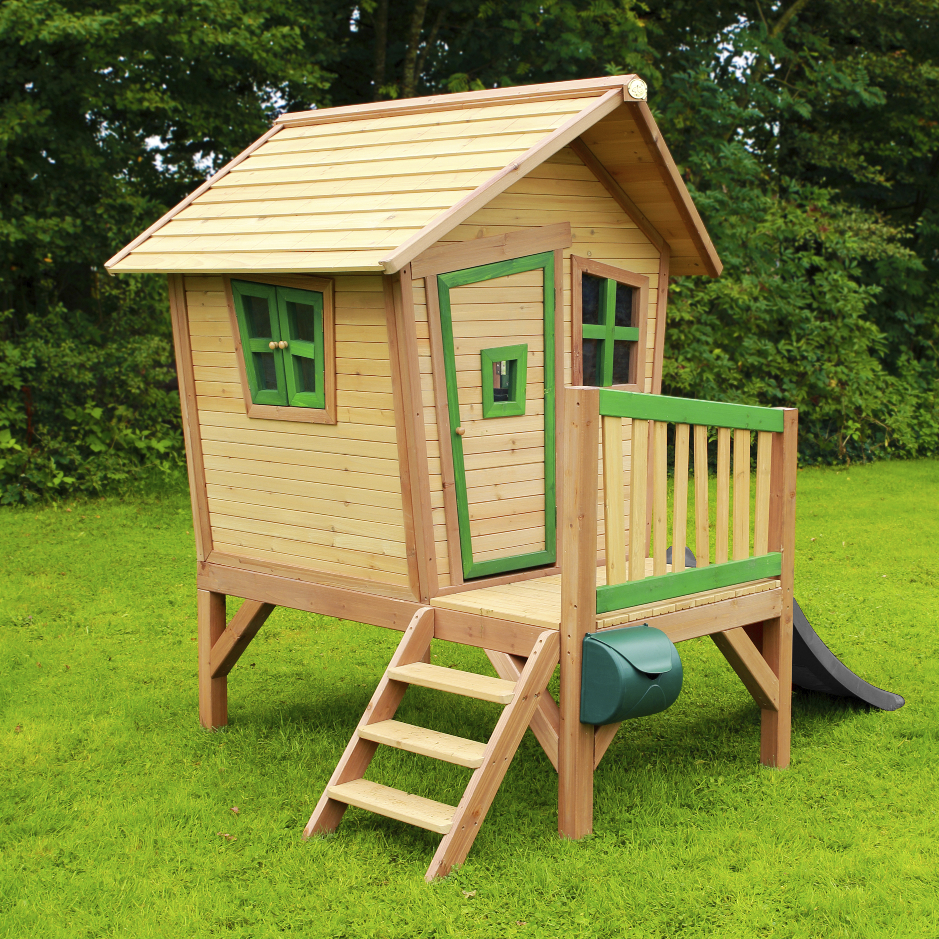 AXI Robin Playhouse Brown/Green - Grey Slide