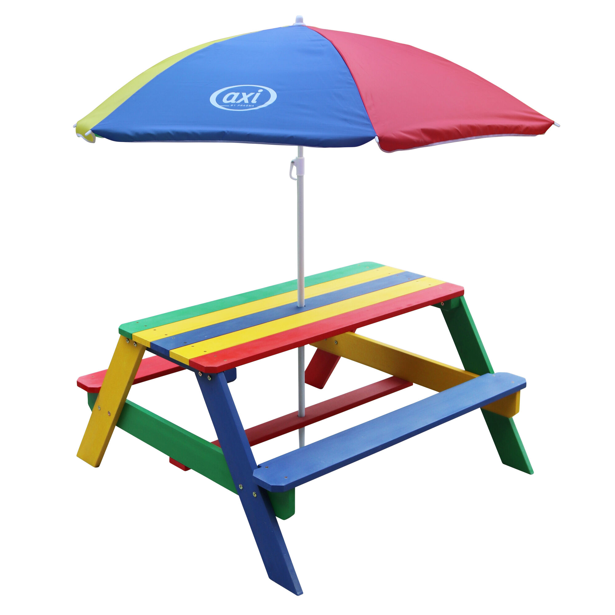 productfoto AXI Nick Picknicktafel Regenboog - Parasol Regenboog