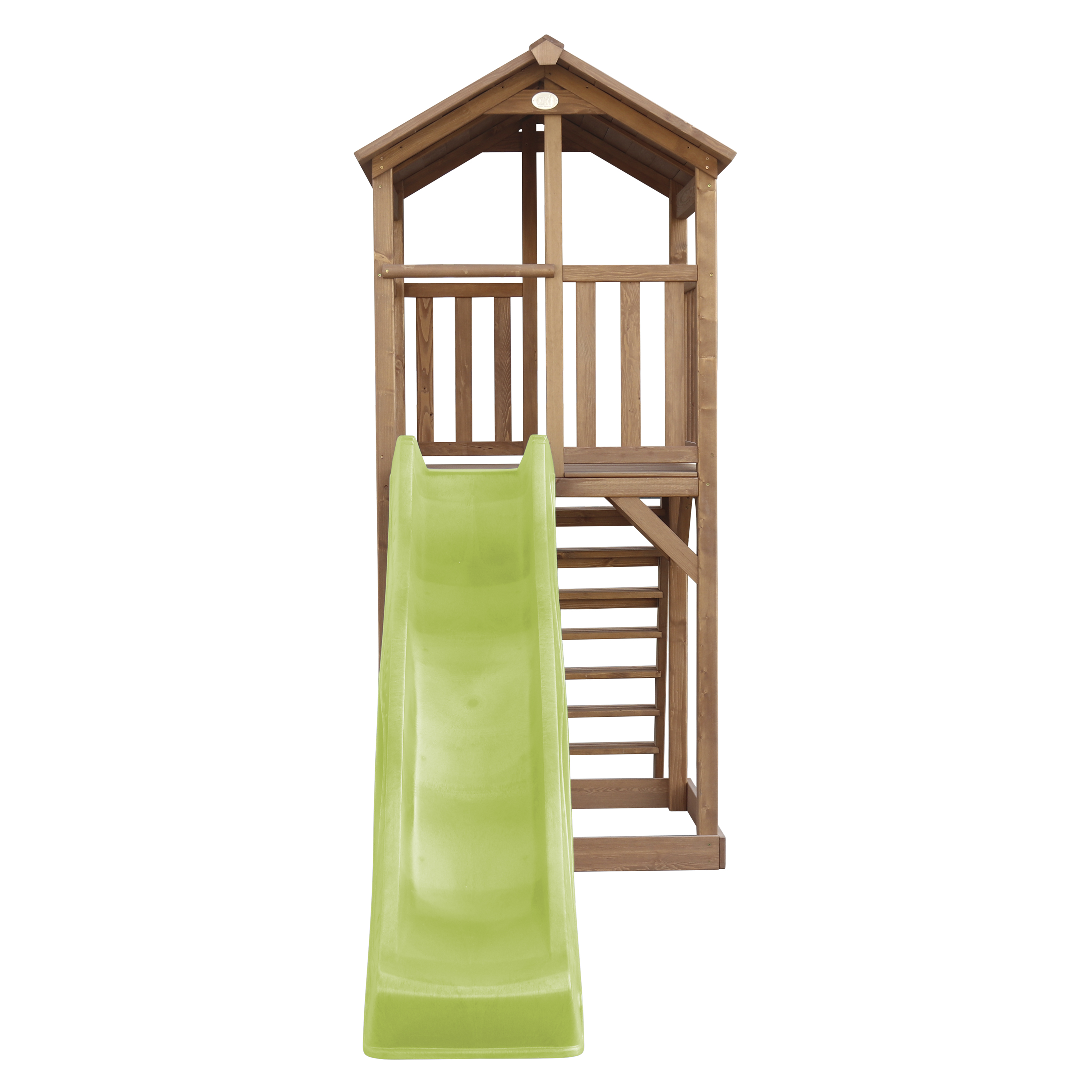 AXI Beach Tower Spielturm Braun - Hellgrüne Rutsche