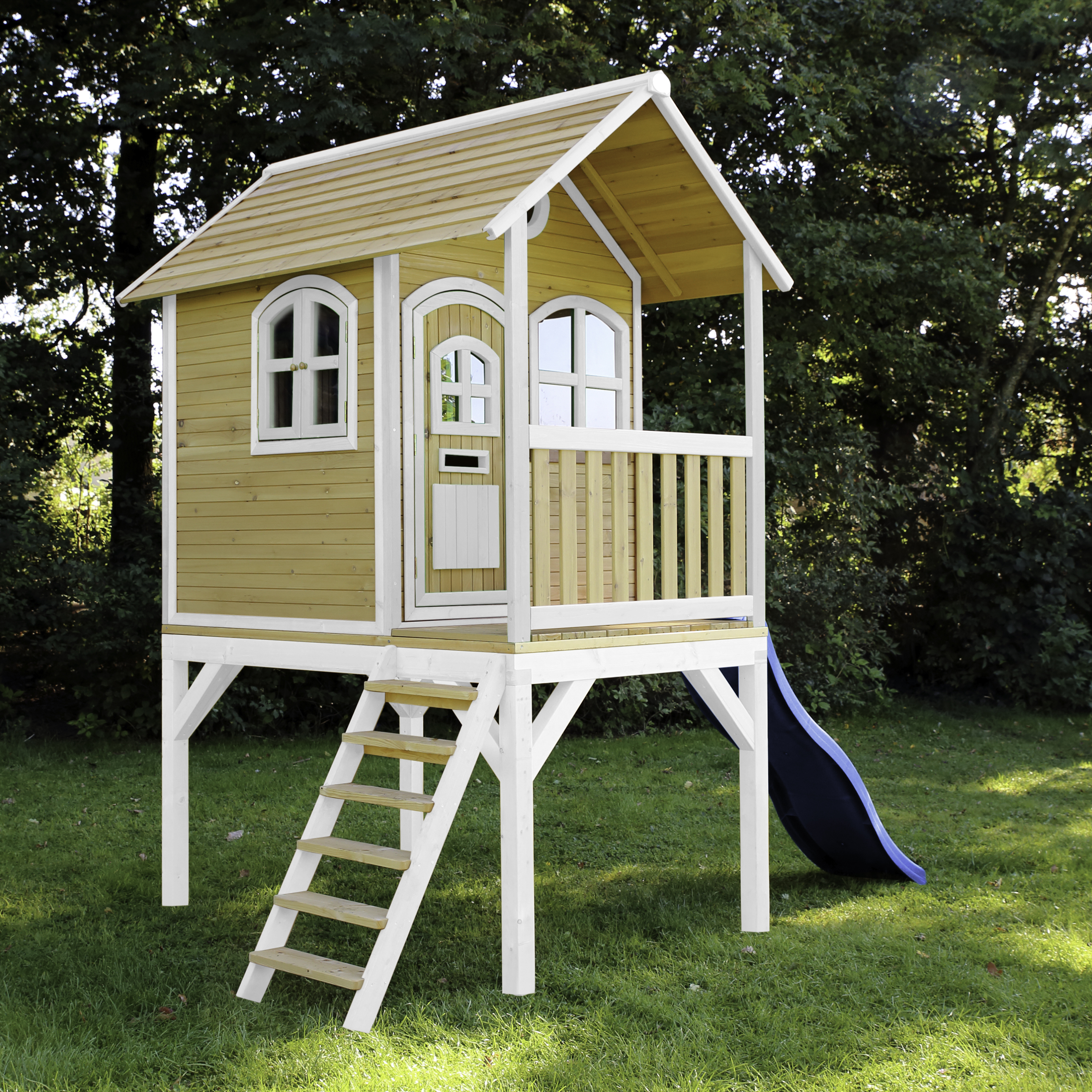 AXI Laura Playhouse Brown/White - Blue Slide