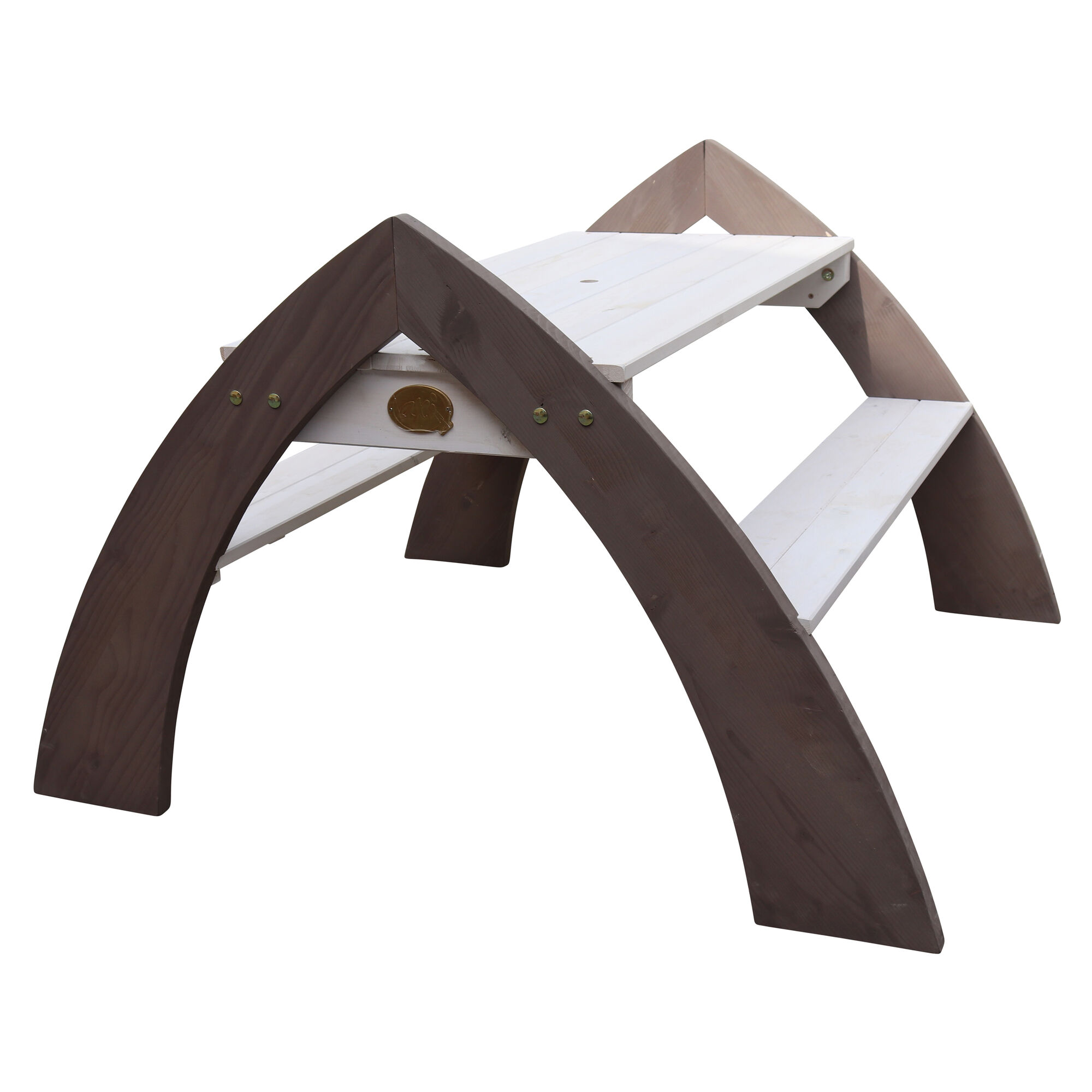 AXI Kylo Picknicktafel Grijs/wit - Parasol Blauw-8717973932345 AXI Kylo Picknicktafel Grijs/wit - Parasol Blauw