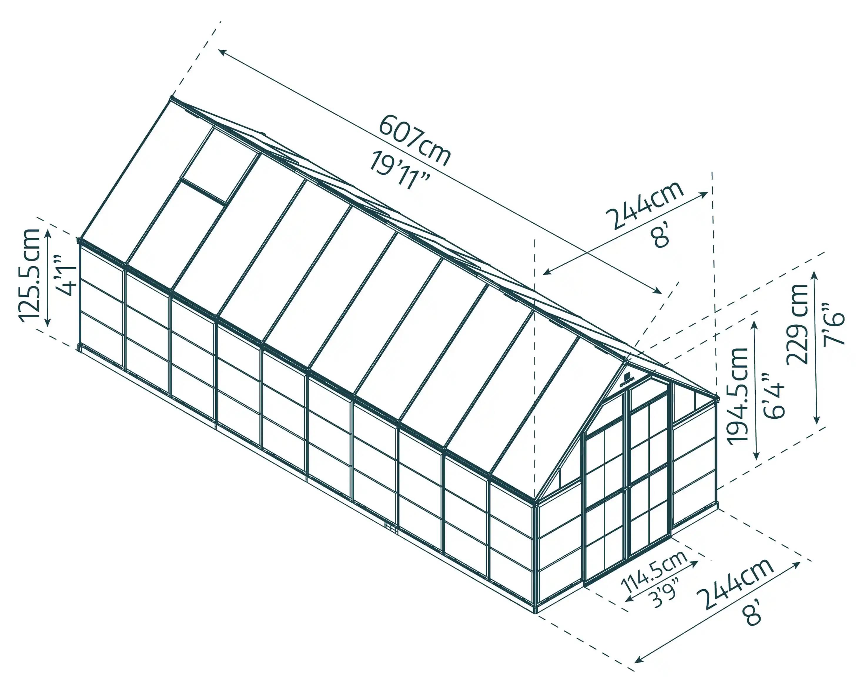 Canopia Balance 607X244X229 cm Tuinkas Zilver Hybride