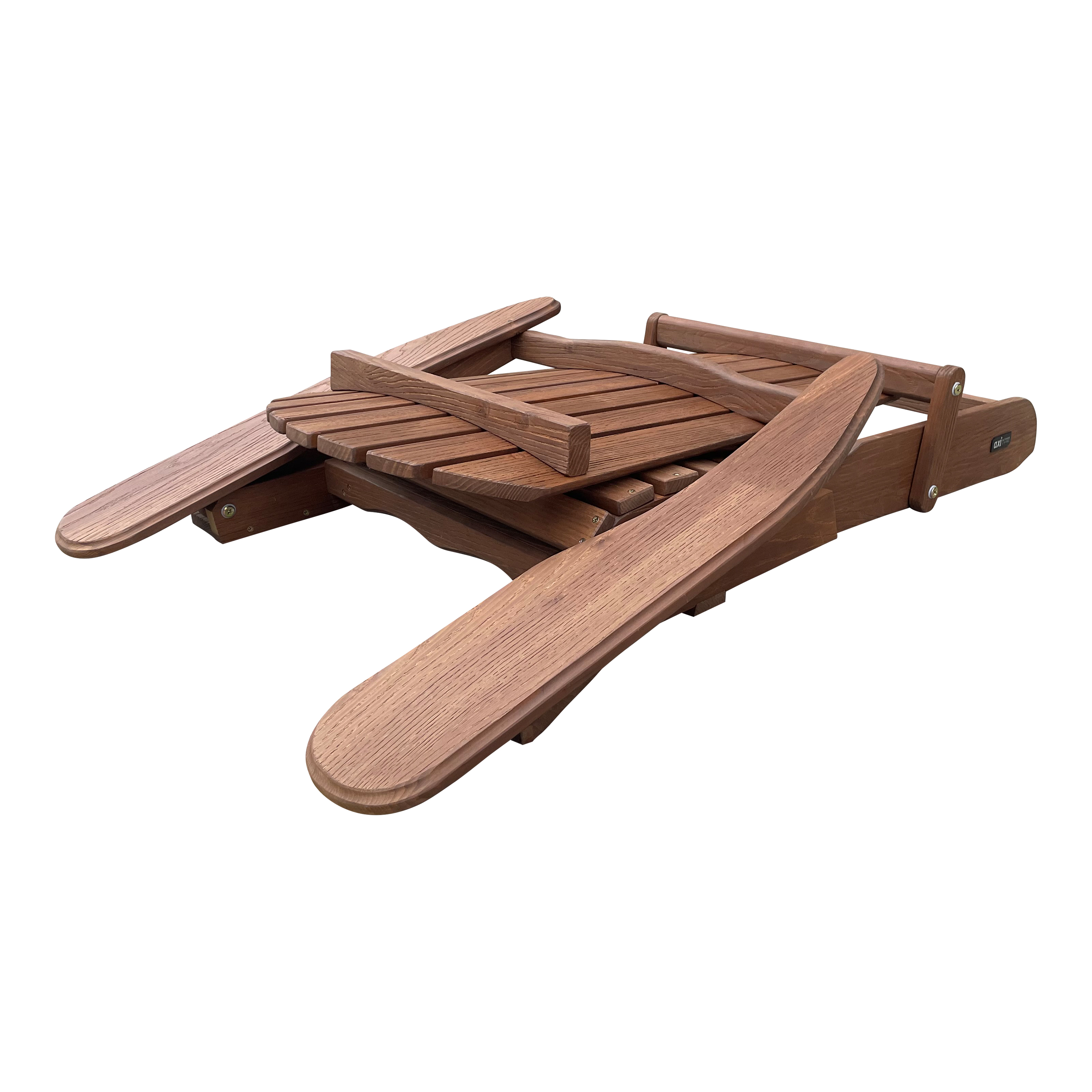 AXI Alexa Folding Adirondack Chair with Footrest Coffee Brown