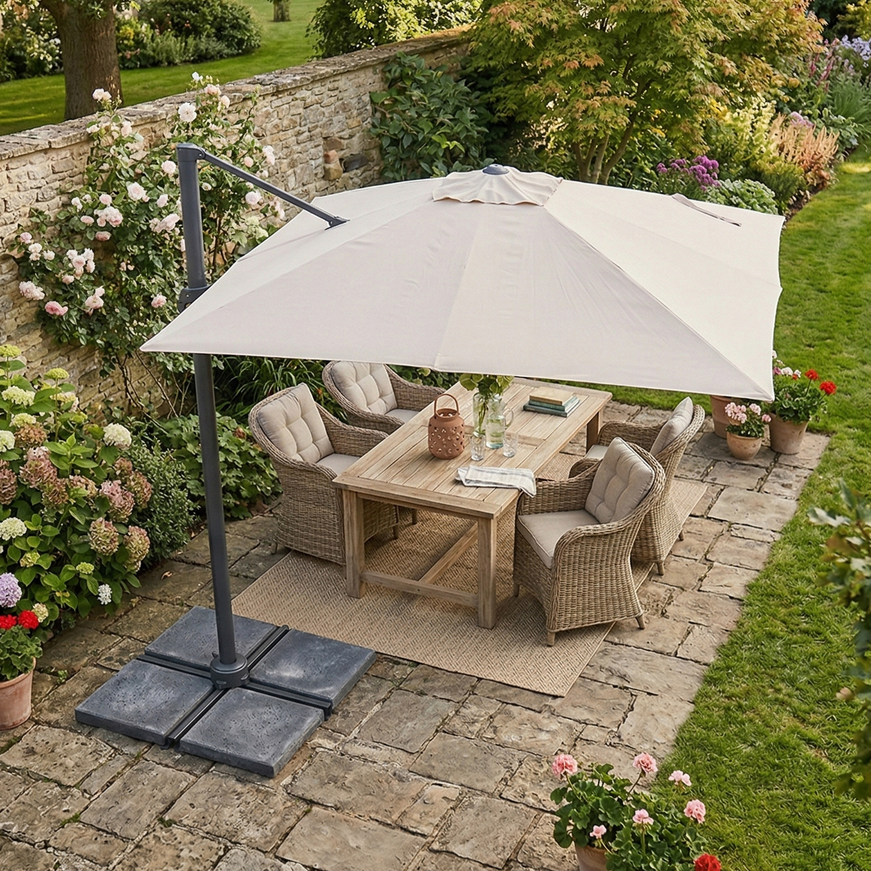 AXI Alina Cantilever Parasol 300x300cm Anthracite/Beige