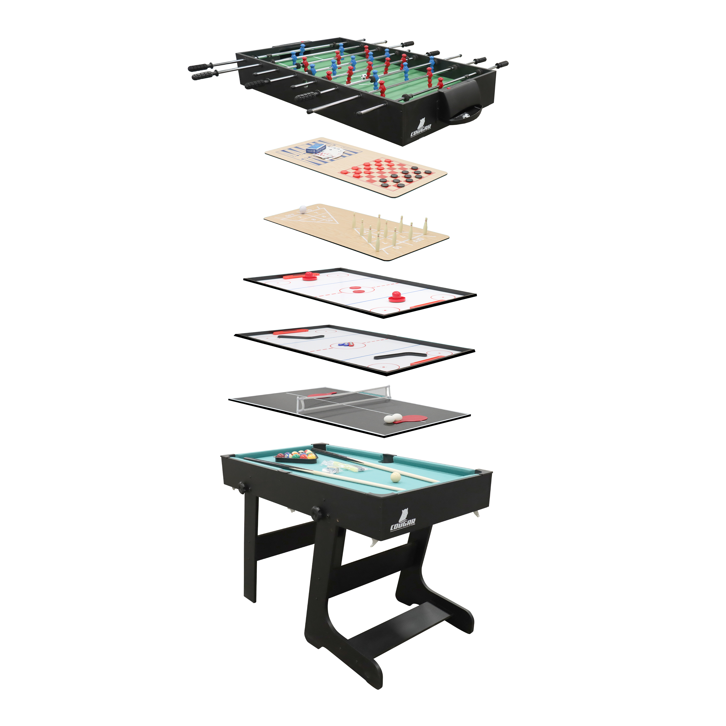 Cougar 16-in-1 Multi Game Table - Black