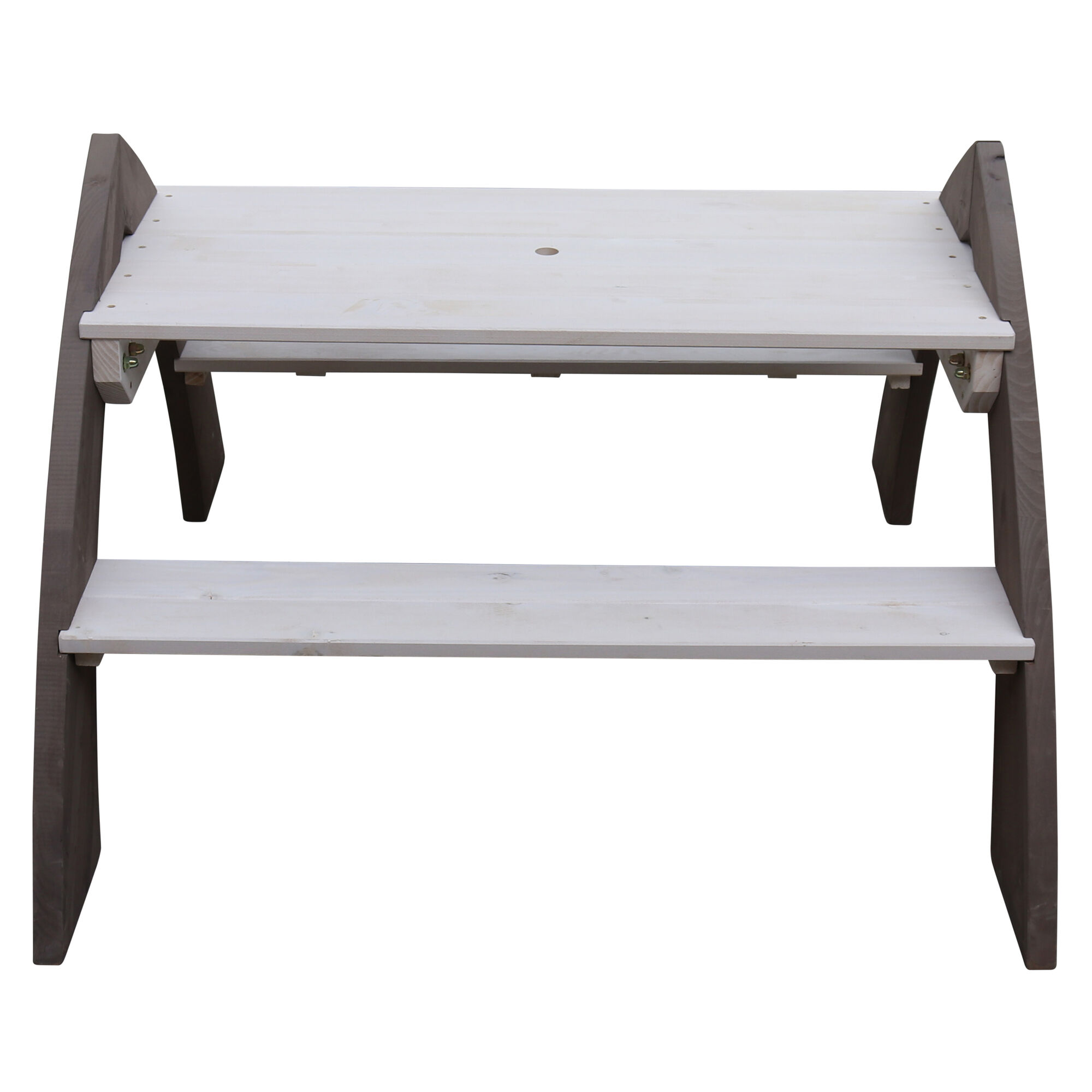 AXI Kylo Picknicktafel Grijs/wit - Parasol Blauw-8717973932345 AXI Kylo Picknicktafel Grijs/wit - Parasol Blauw