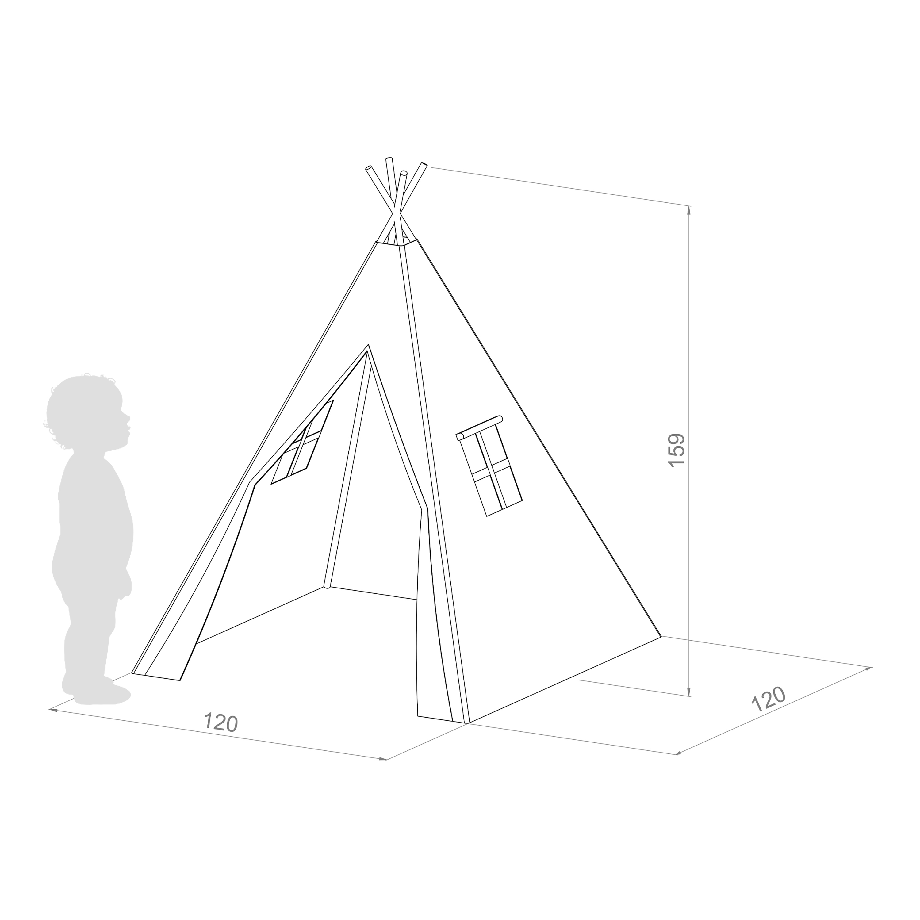 Sunny Alba Teepee Tent - Cream