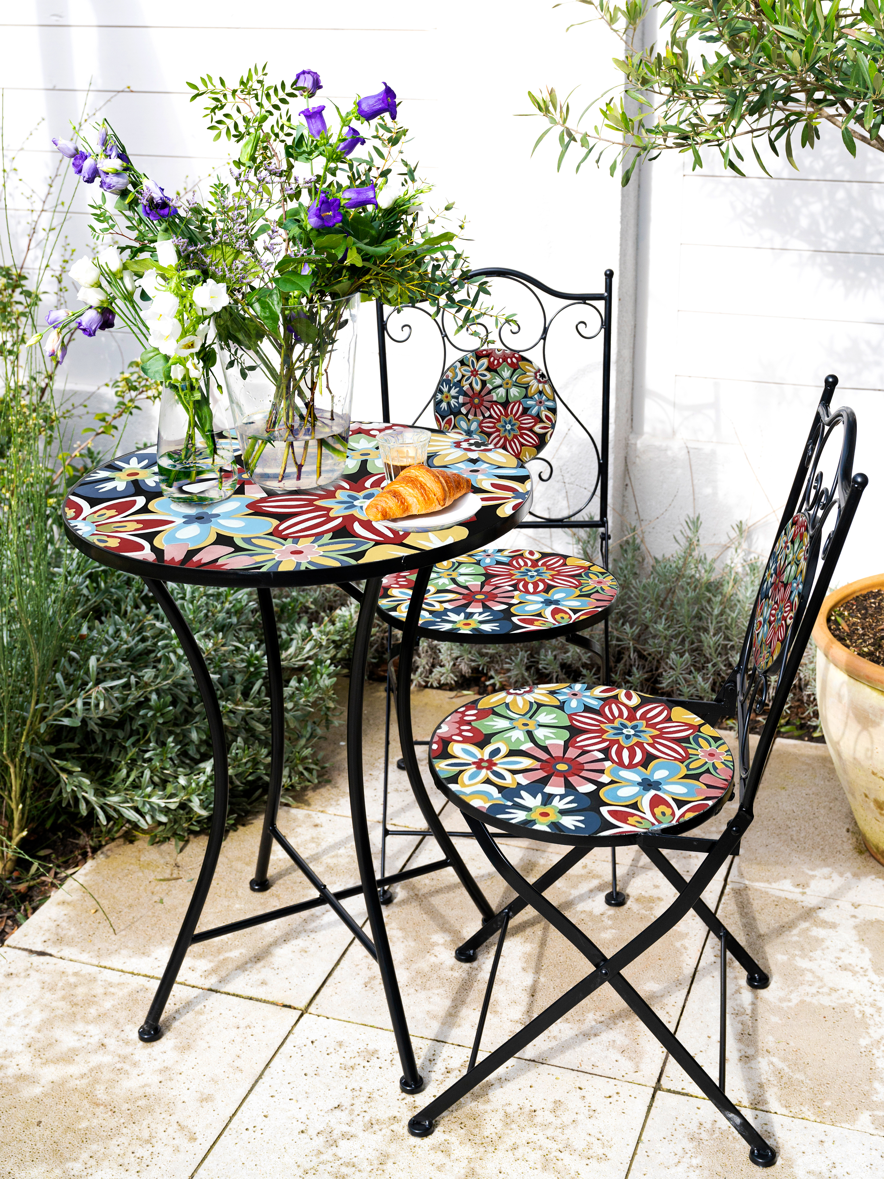 AXI Amélie Bistro Chairs Foldable Fiesta Flower – Set 2 pieces