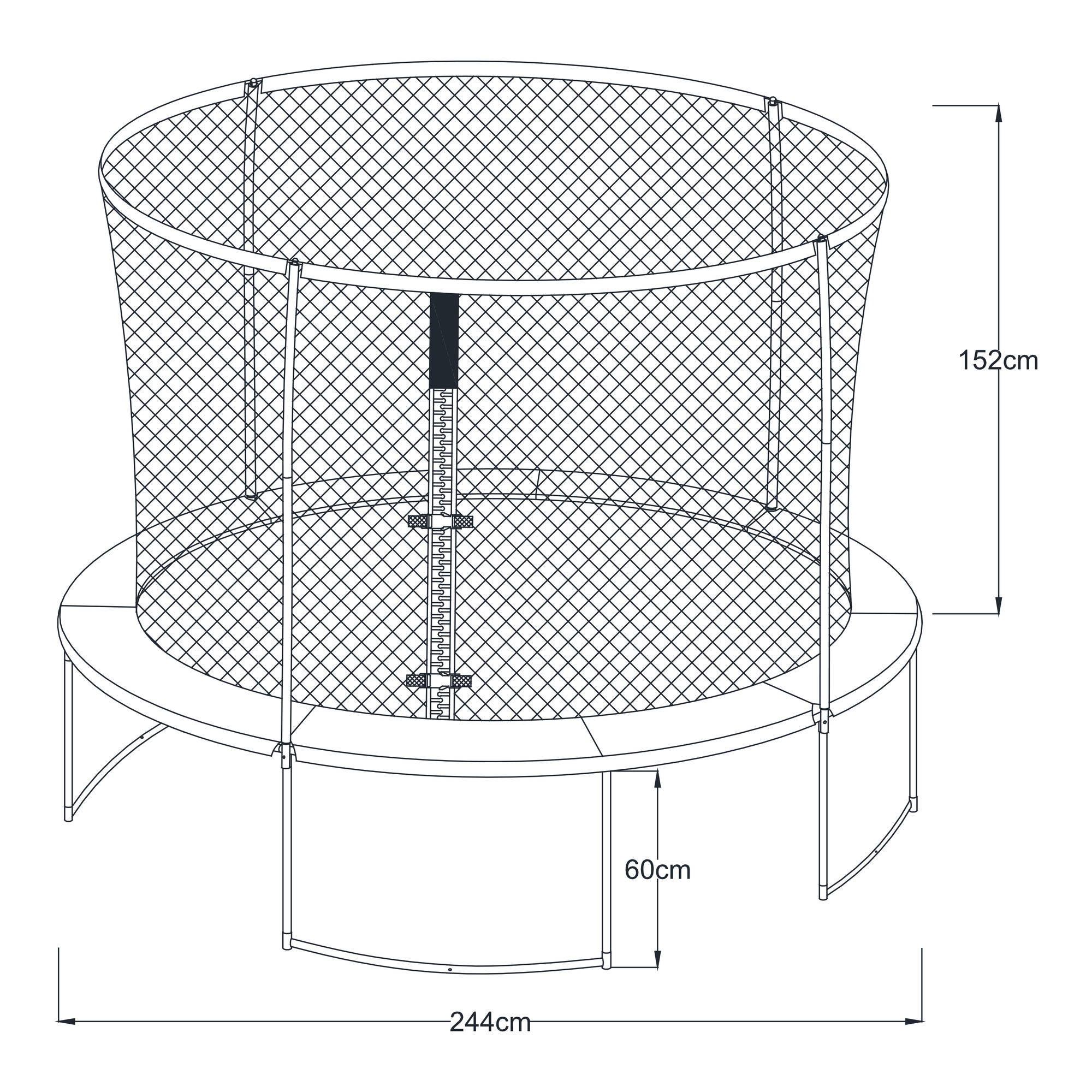 AXI Boston Trampolin Rund mit Netz Ø 244 cm Grün - Inground und Onground