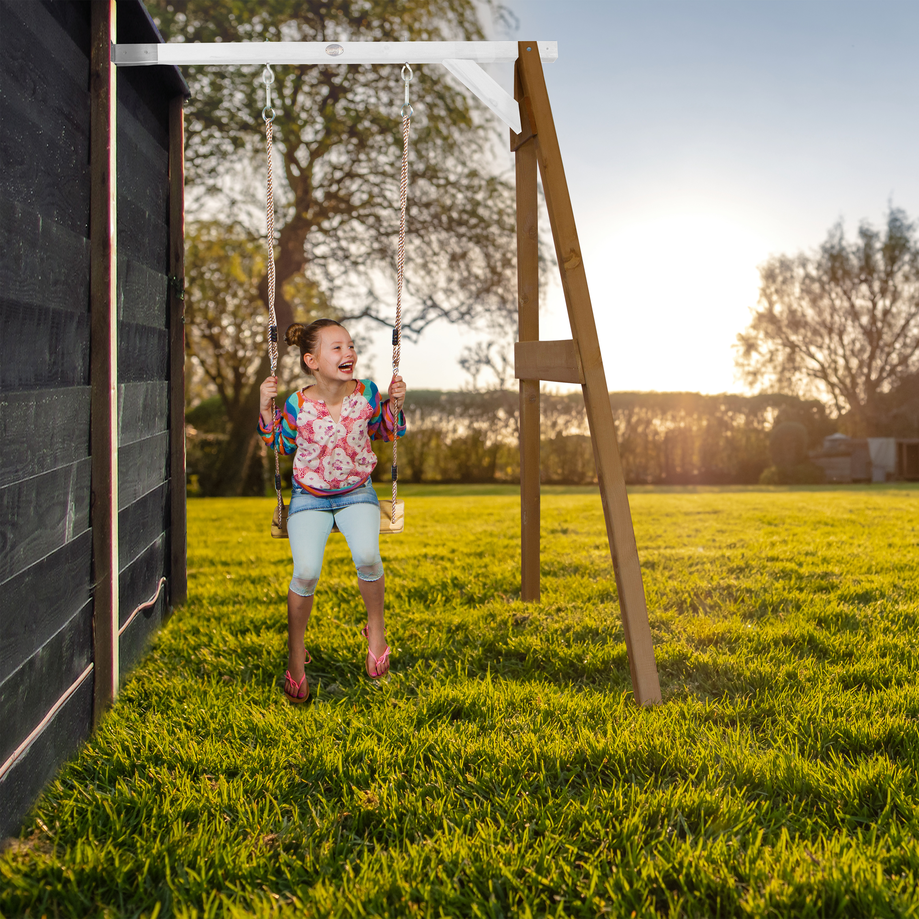 AXI Attachable Single Swing Set - Brown/White