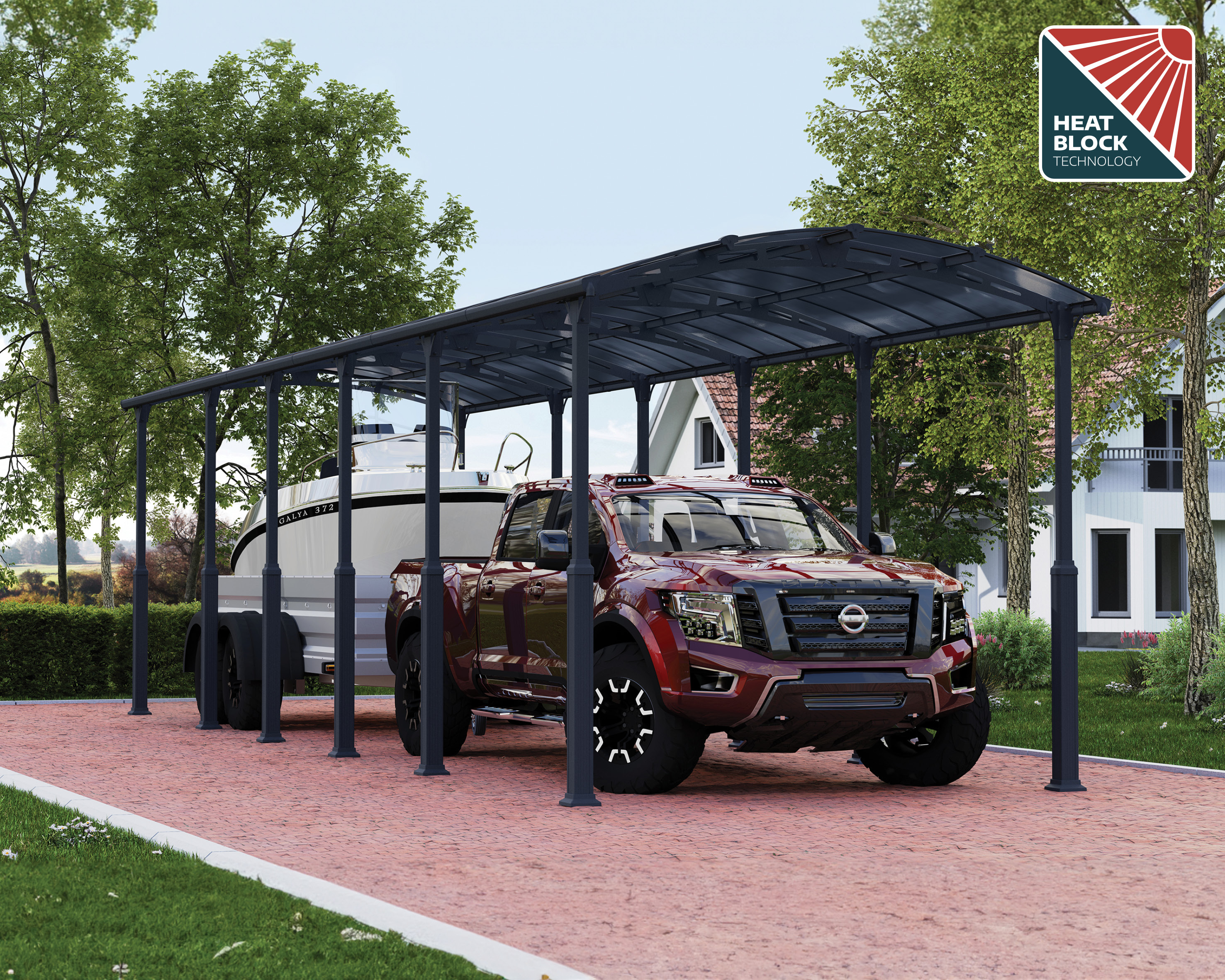 Canopia Alpine 1290X359X307 cm RV Carport en Boothuis Donkergrijs Brons-7290108601152 Canopia Alpine 1290X359X307 cm RV Carport en Boothuis Donkergrijs Brons
