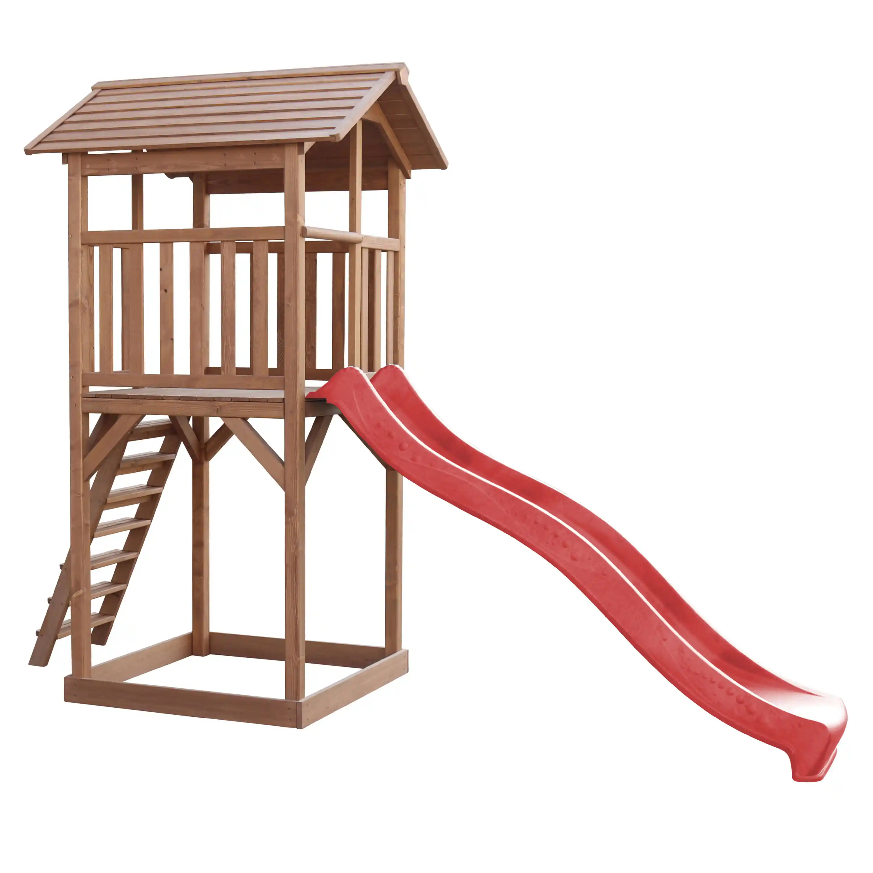 AXI Beach Tower Speeltoren Bruin - Rode Glijbaan