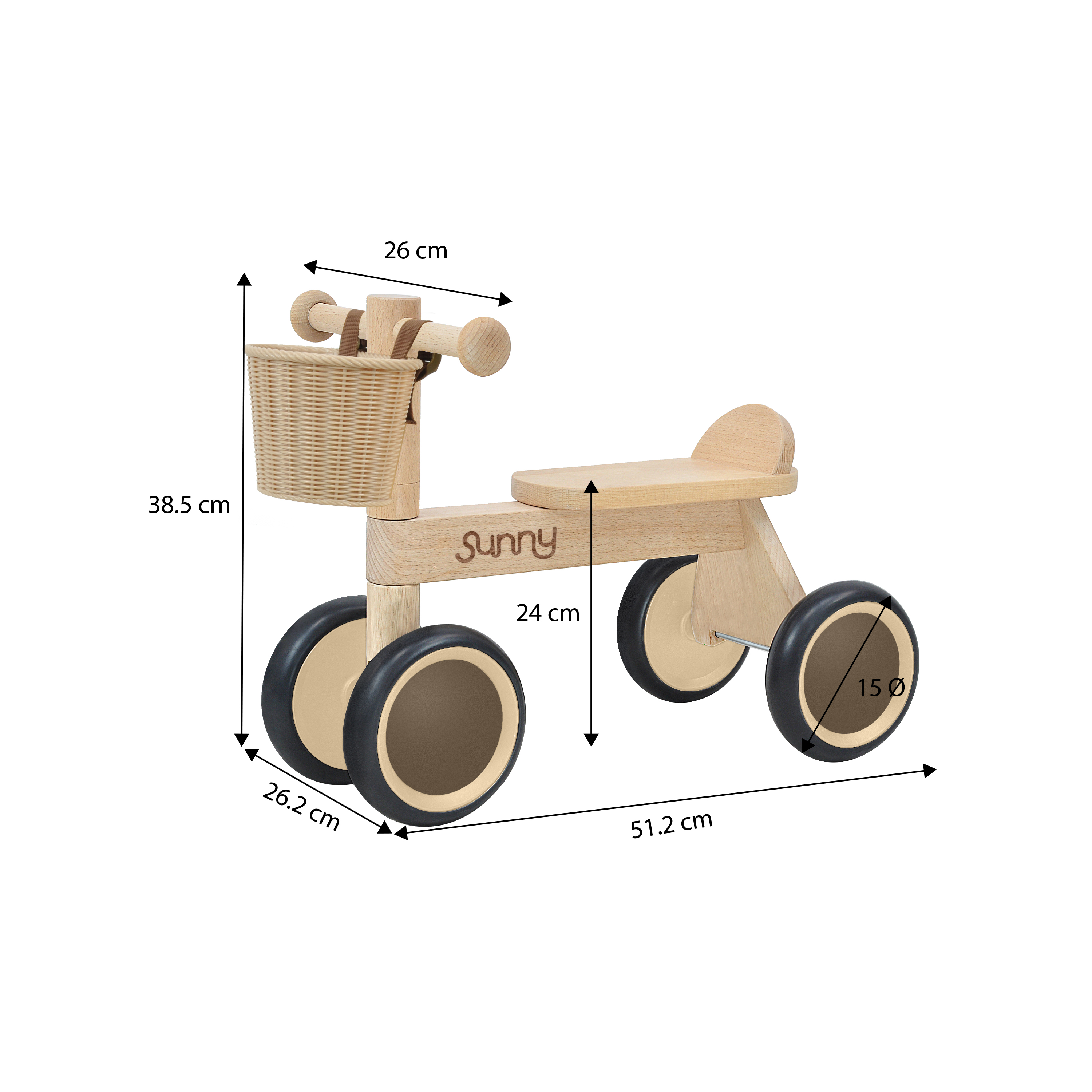 Sunny Mini Walker Laufrad aus Holz inkl. Körbchen