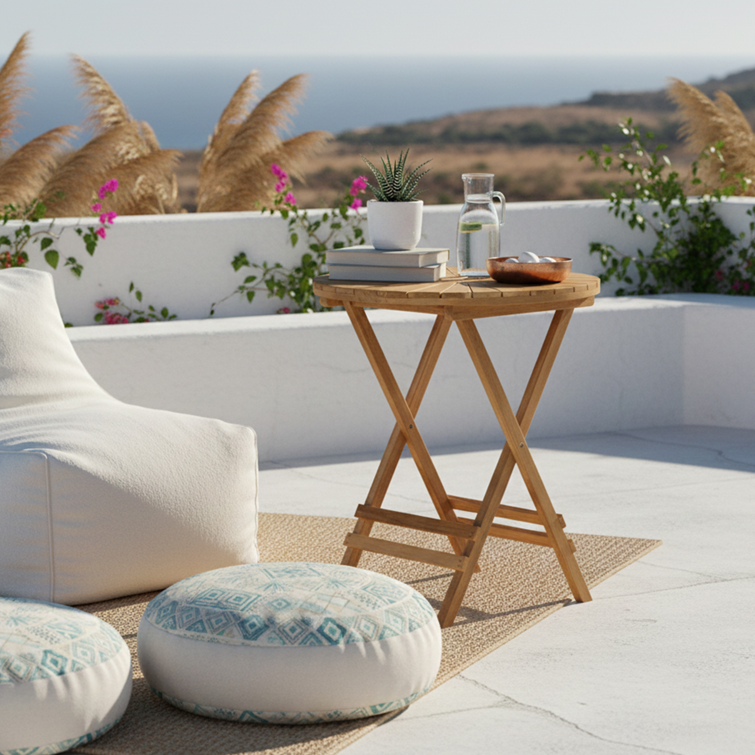 AXI Gia Teak Round Garden Table Foldable Ø 60 cm