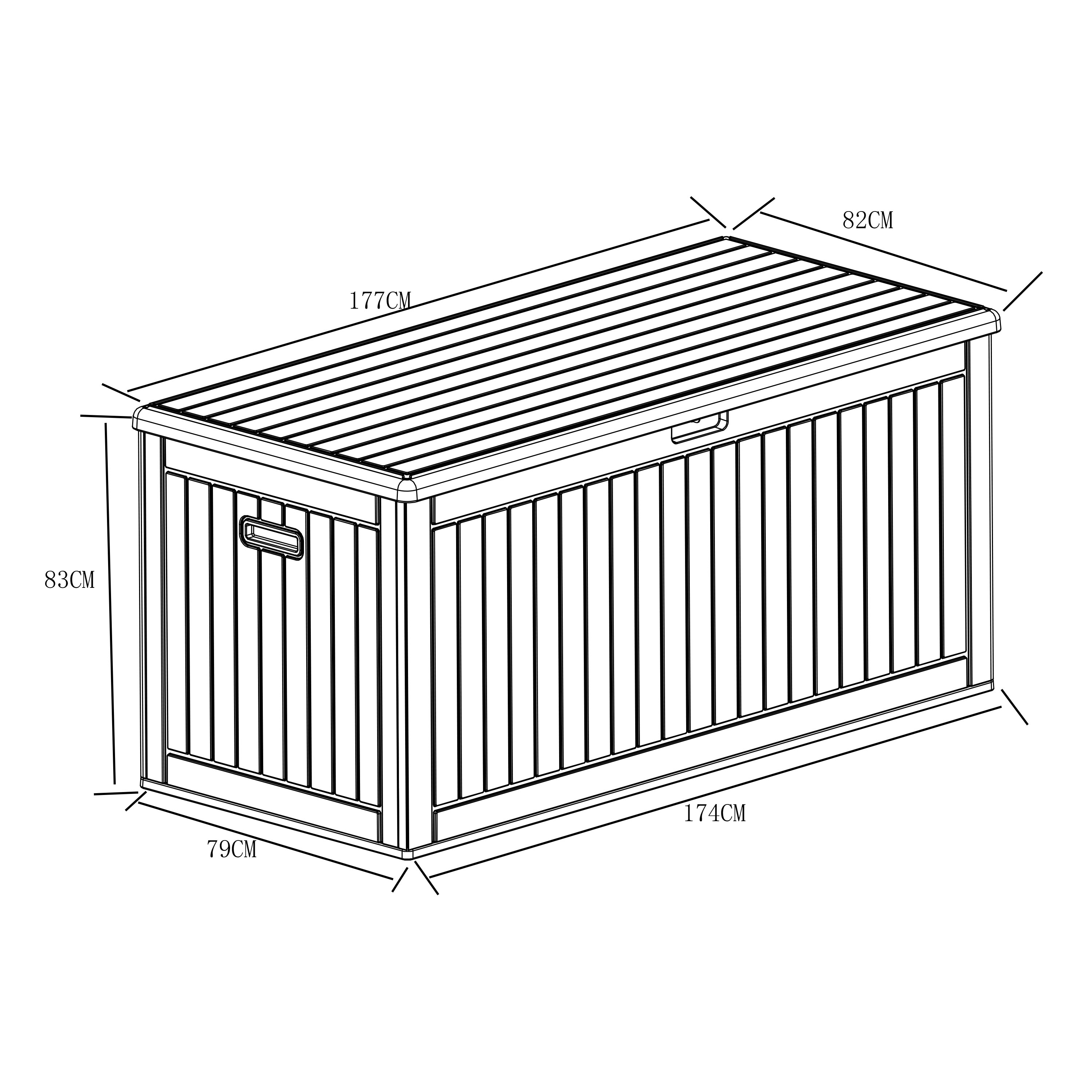 AXI Mike Plastic Storage Box 1000 Brown – 177x82x83cm