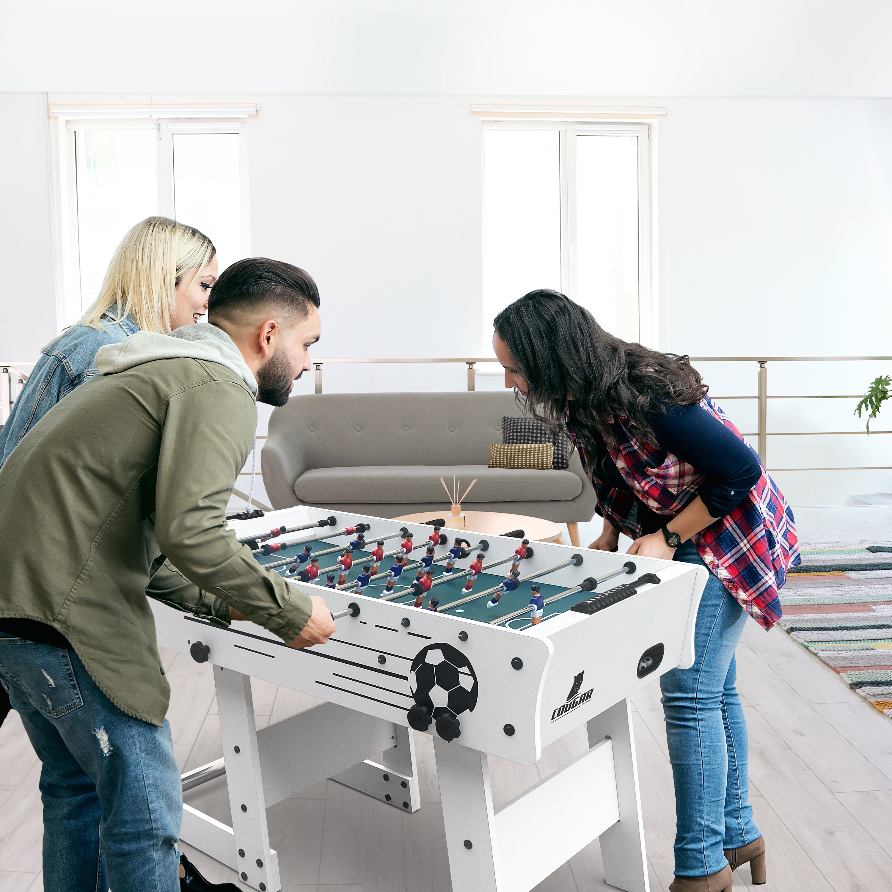 Cougar Scorpion Kick TS Folding Football Table - White