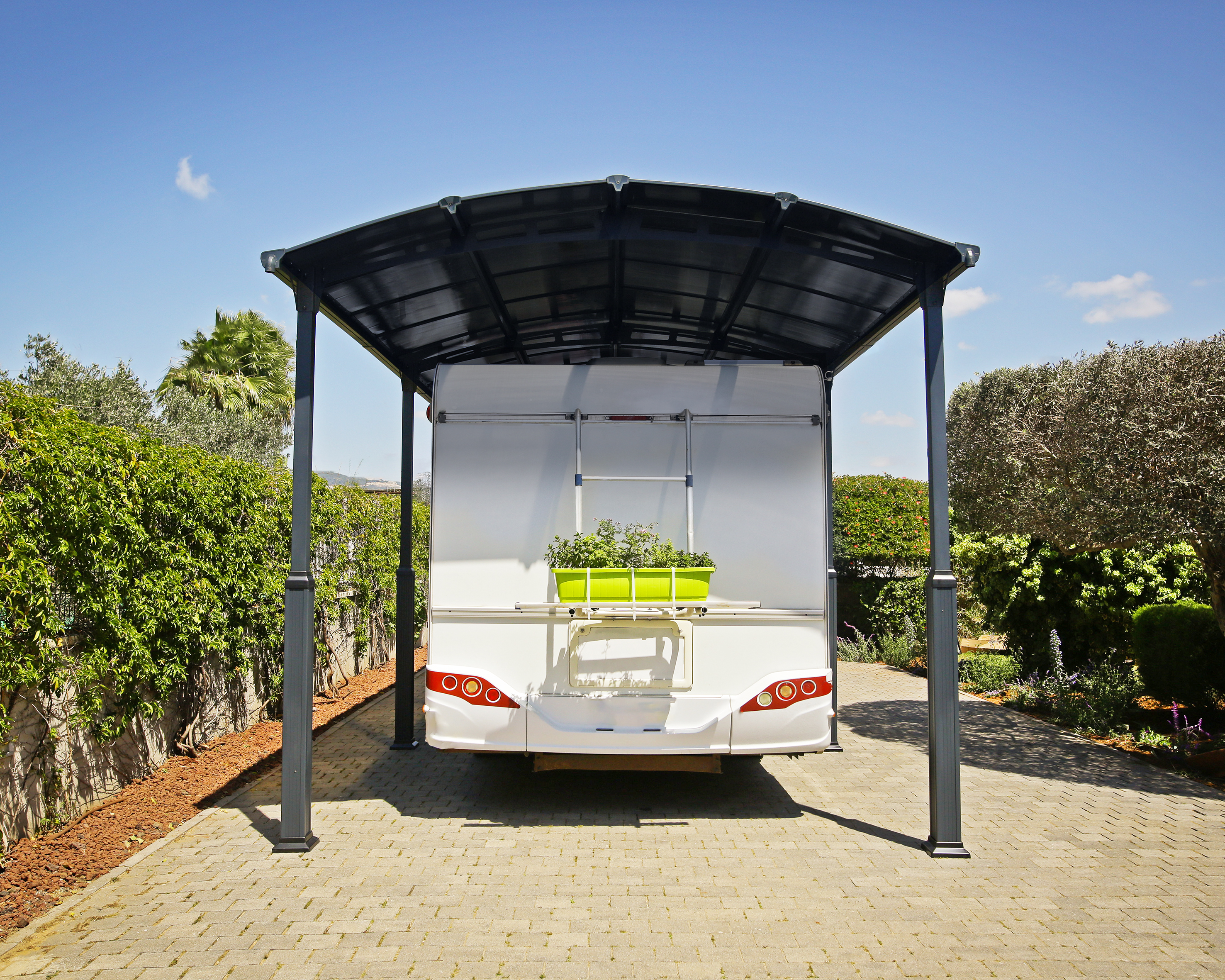 Canopia Alpine 863X360X307 cm RV Carport en Boothuis Donkergrijs Brons