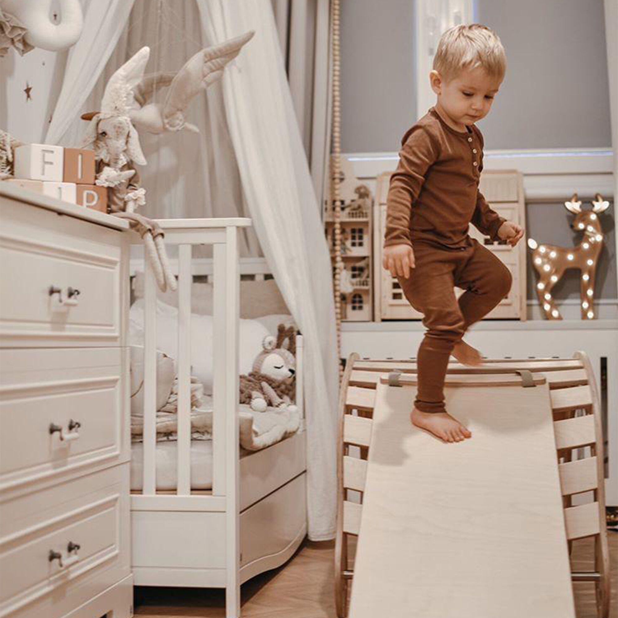 Wooden XXL Climbing Wall with Slide Natural-4751038480123 Wooden XXL Climbing Wall with Slide Natural