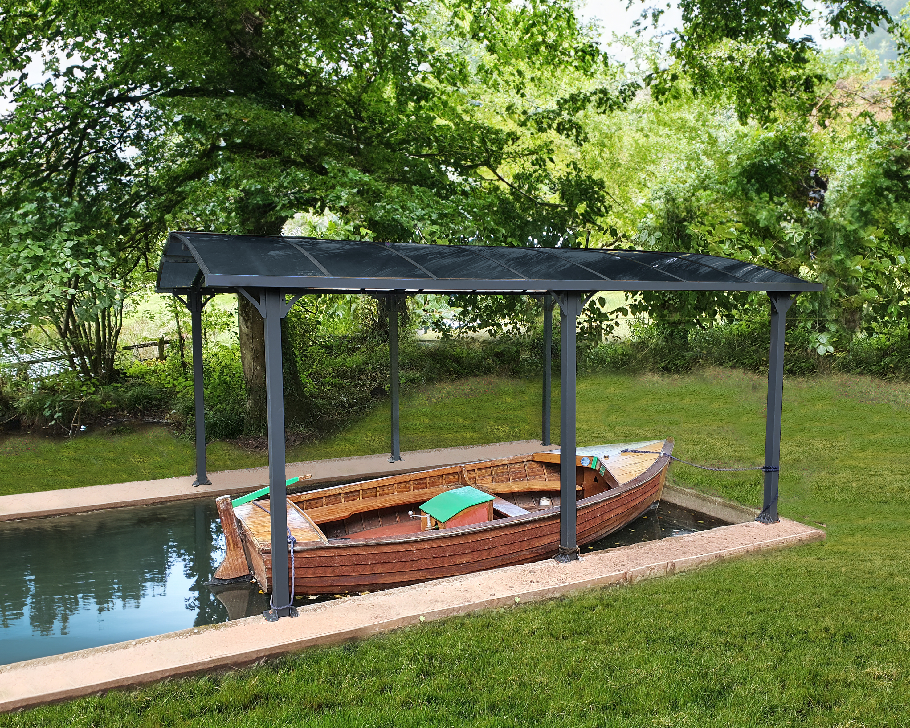 Canopia Arcadia Carport Einzel 650X360cm Dunkelgrau