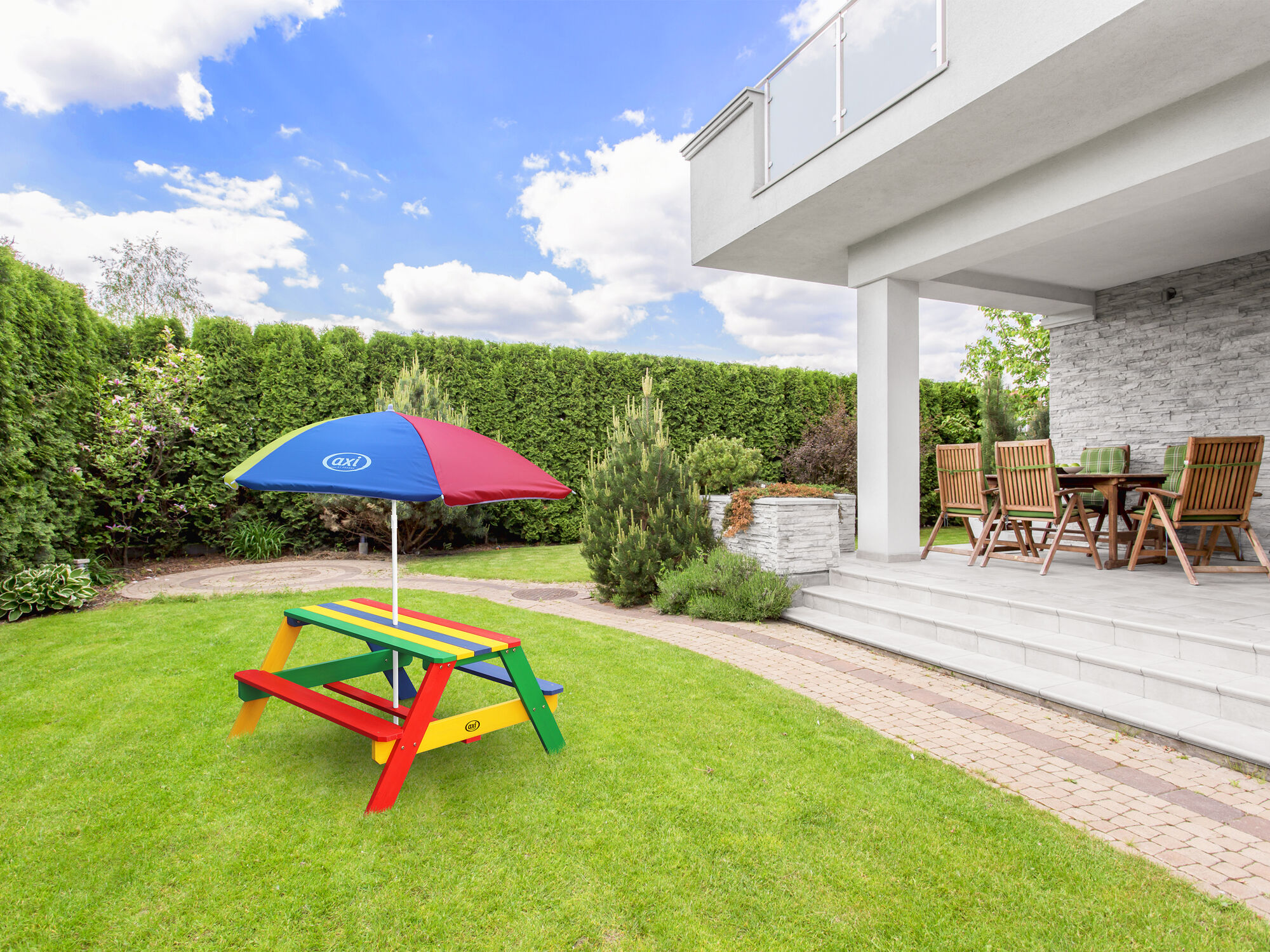 AXI Nick Picknicktafel Regenboog - Parasol Regenboog-8717973935124 AXI Nick Picknicktafel Regenboog - Parasol Regenboog