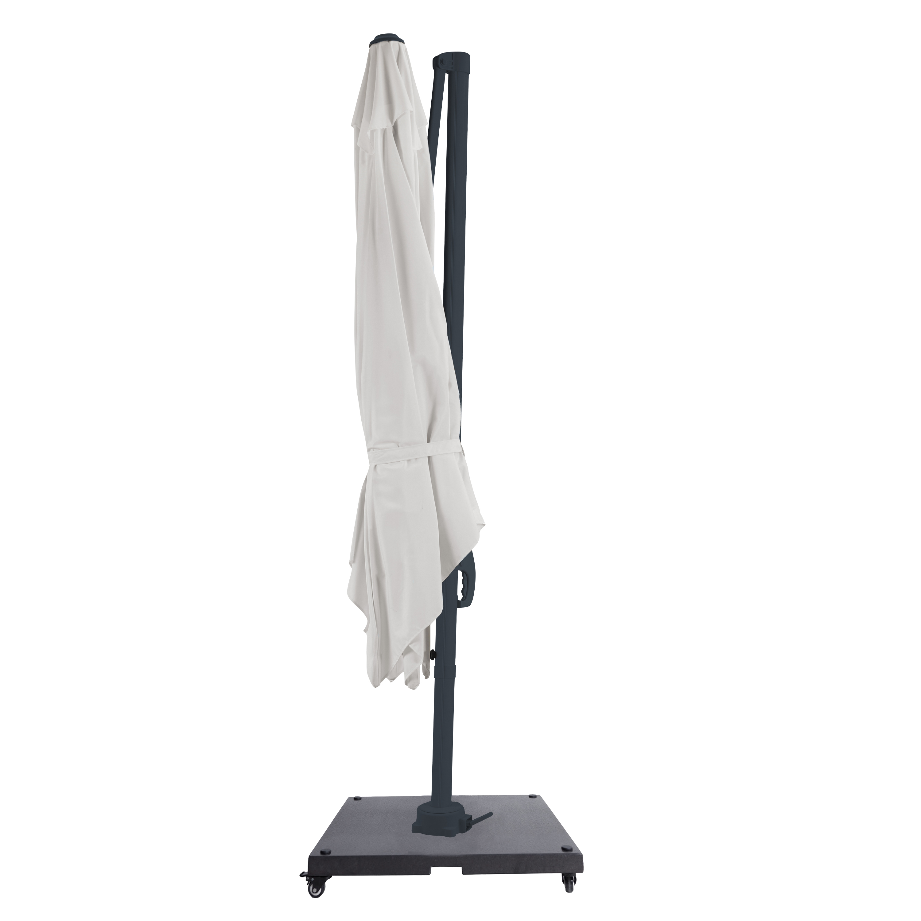 AXI Nima Cantilever Parasol 300x300 cm incl. Parasol Base with Wheels Anthracite/Beige – Complete Set