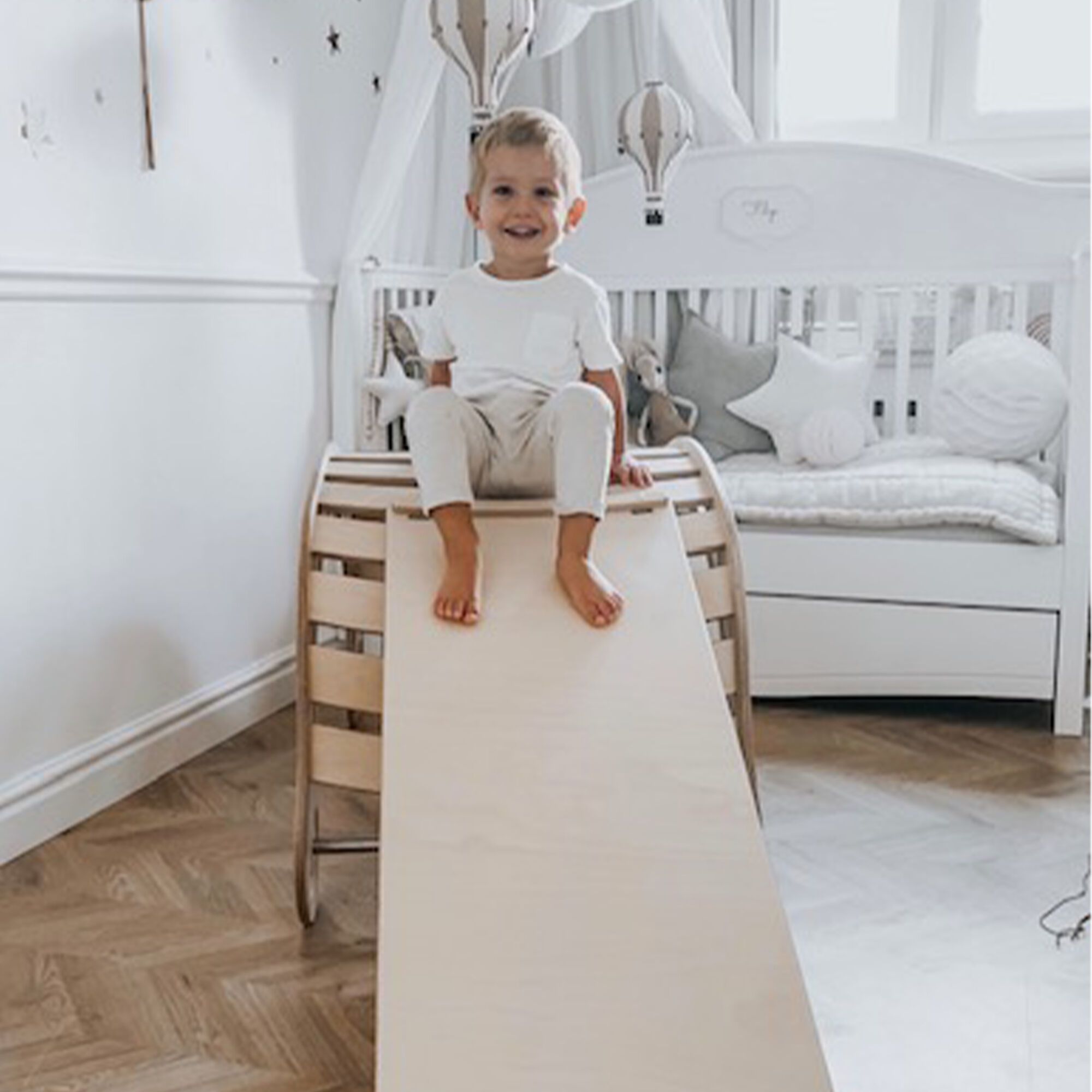 Wooden XXL Climbing Wall with Slide Natural-4751038480123 Wooden XXL Climbing Wall with Slide Natural