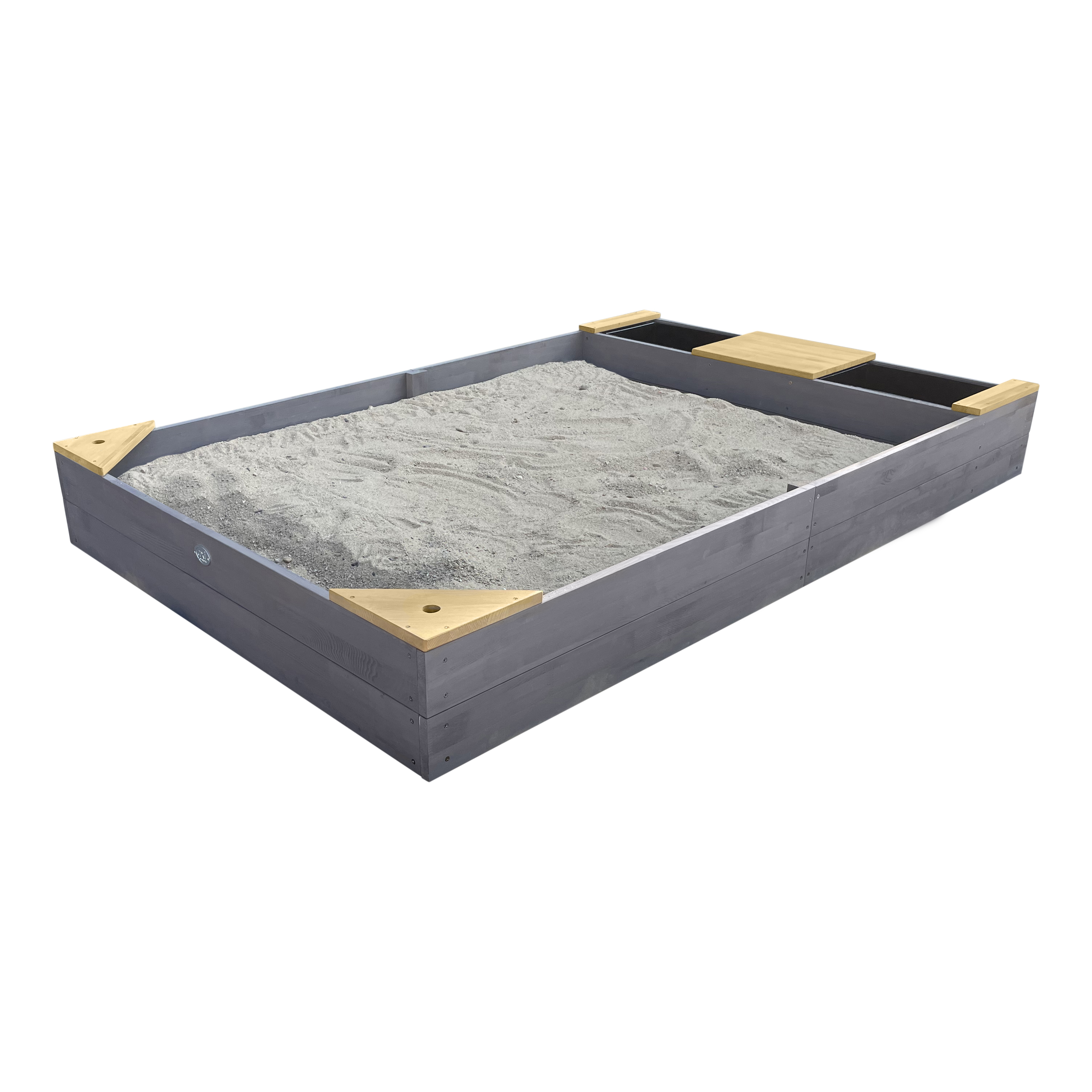 AXI Kelly Sandbox with Bins and Bench - 180 x 115 cm - Grey/Brown