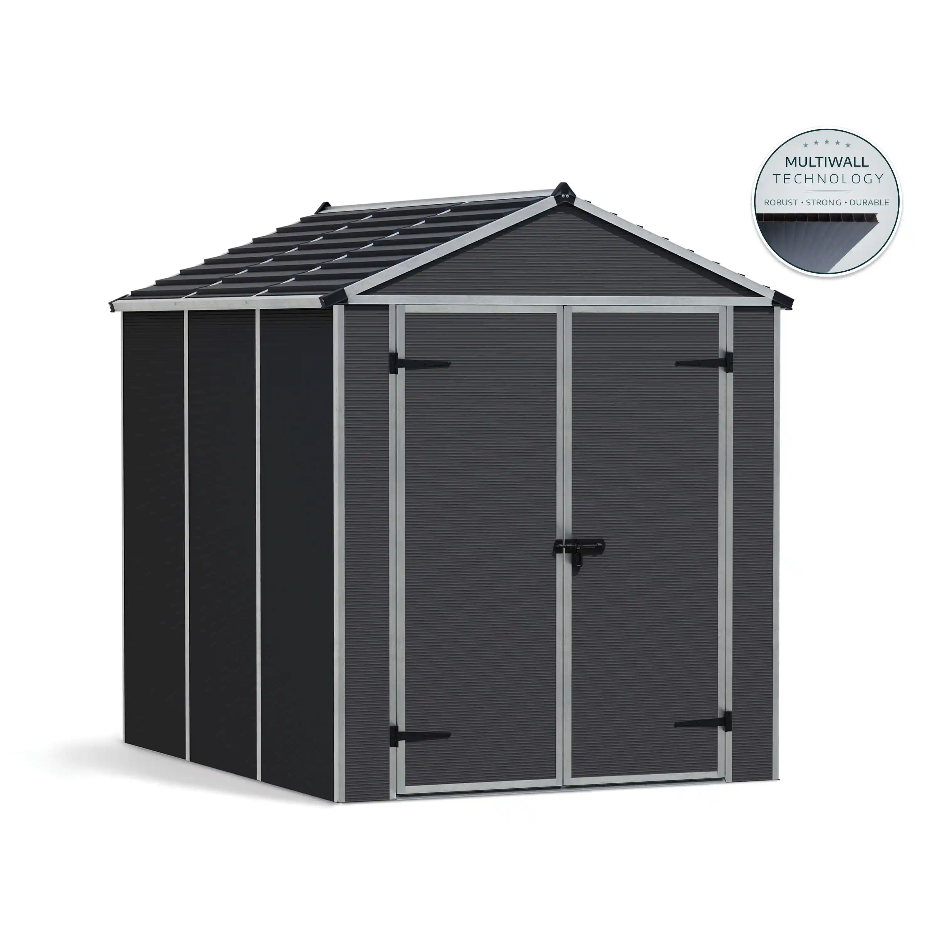 Canopia Rubicon 229X185X217 cm Ultra Duurzame openlucht Opslag Schuur voor tuin Donkergrijs