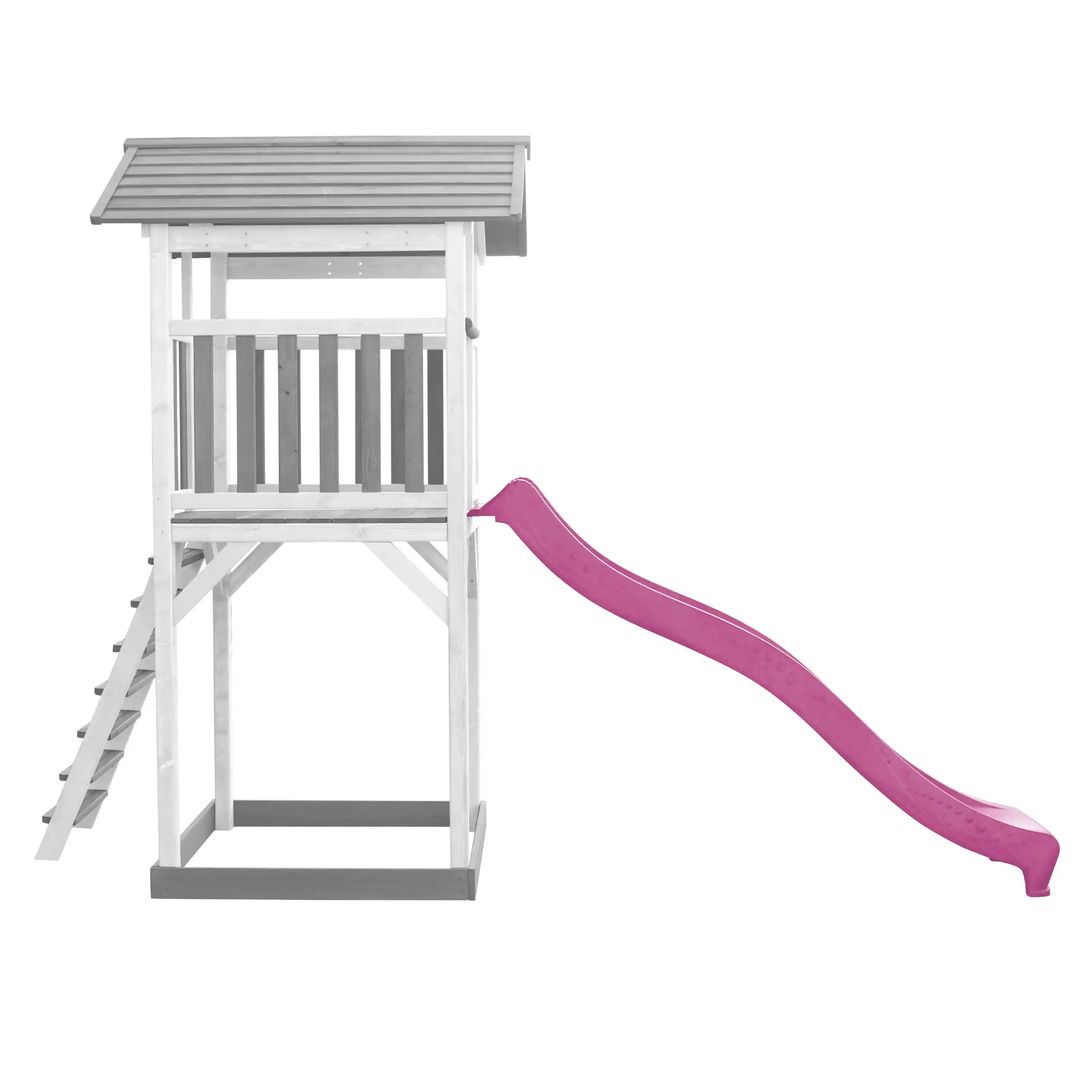 AXI Beach Tower Speeltoren Grijs/wit - Paarse glijbaan