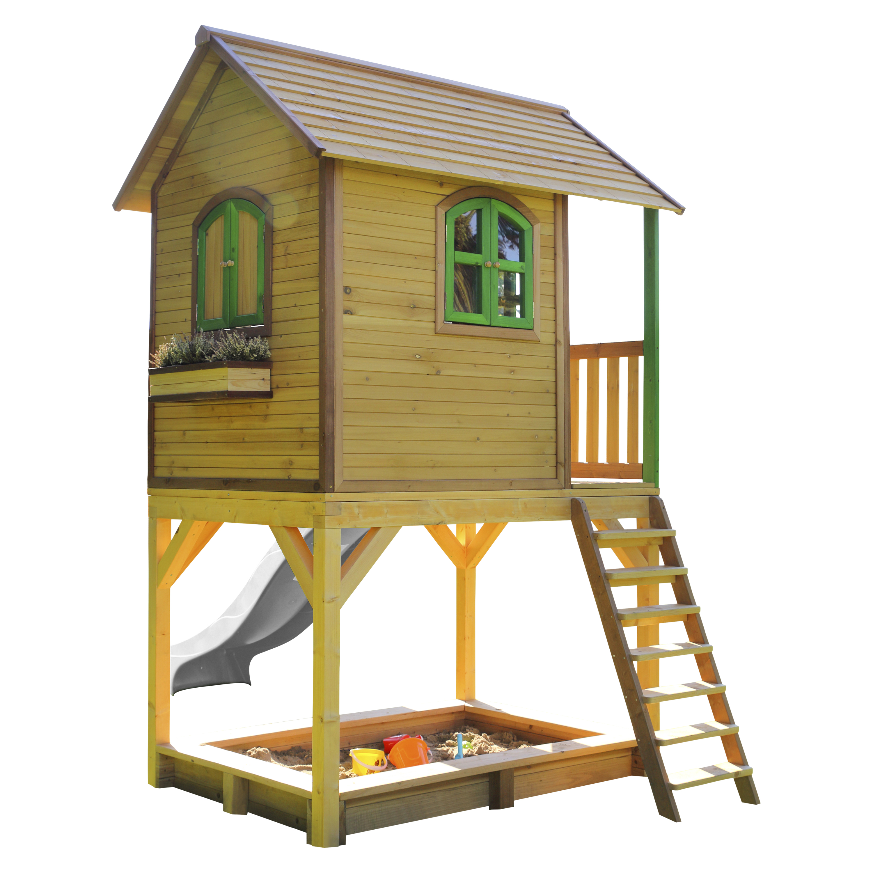 AXI Sarah Playhouse Brown/Green - White Slide