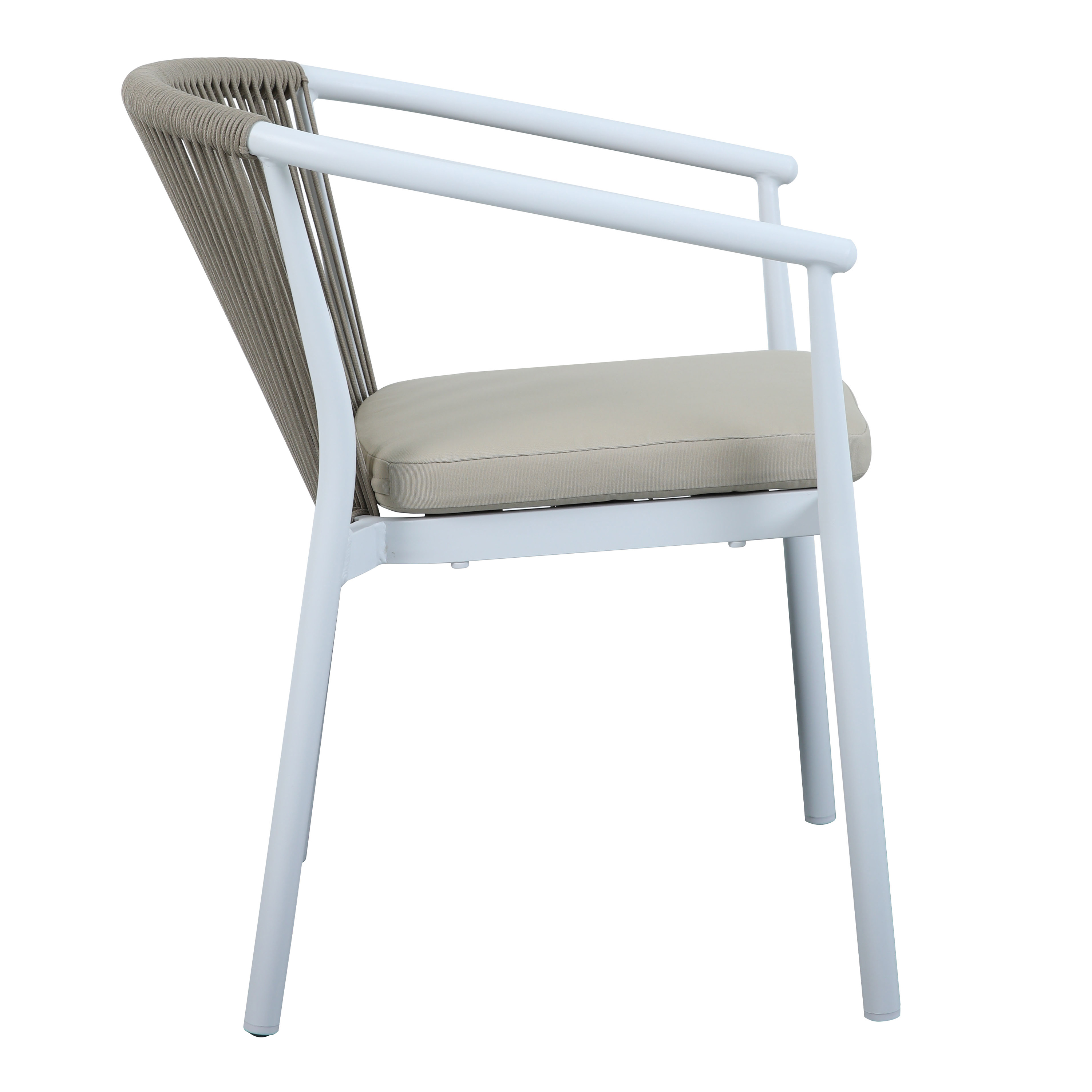 AXI Suvi Garden Set with 4 Chairs White with Teak-look Polywood