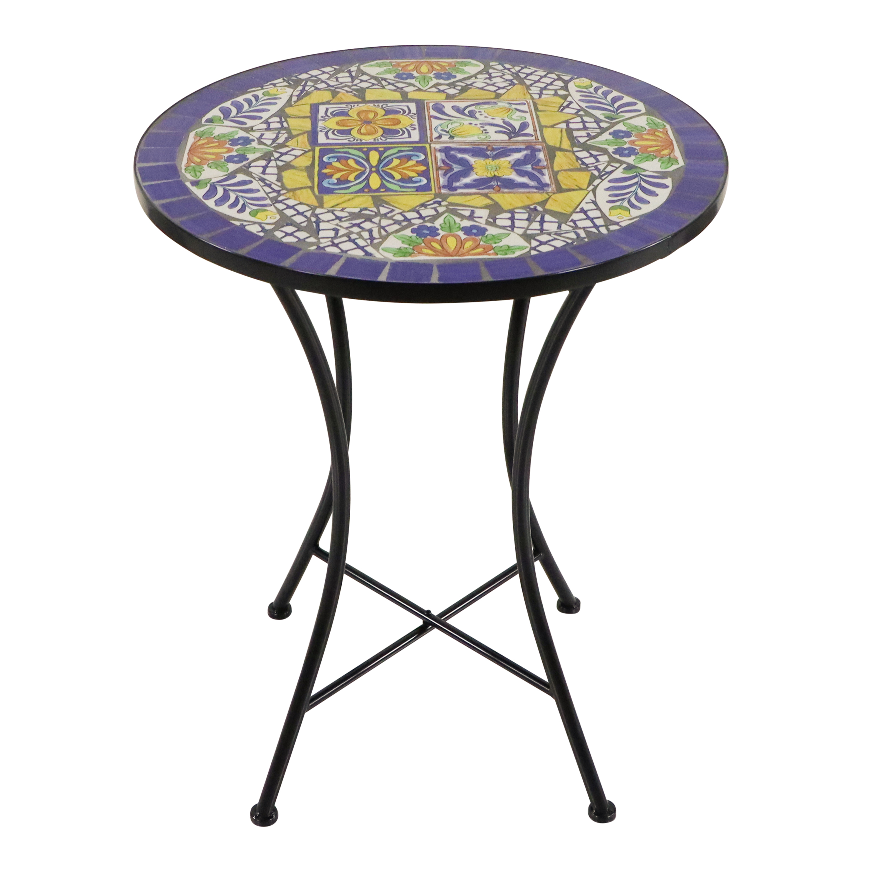 AXI Amélie Mosaik Bistro Set im Mediterranen Stil Blau/Gelb