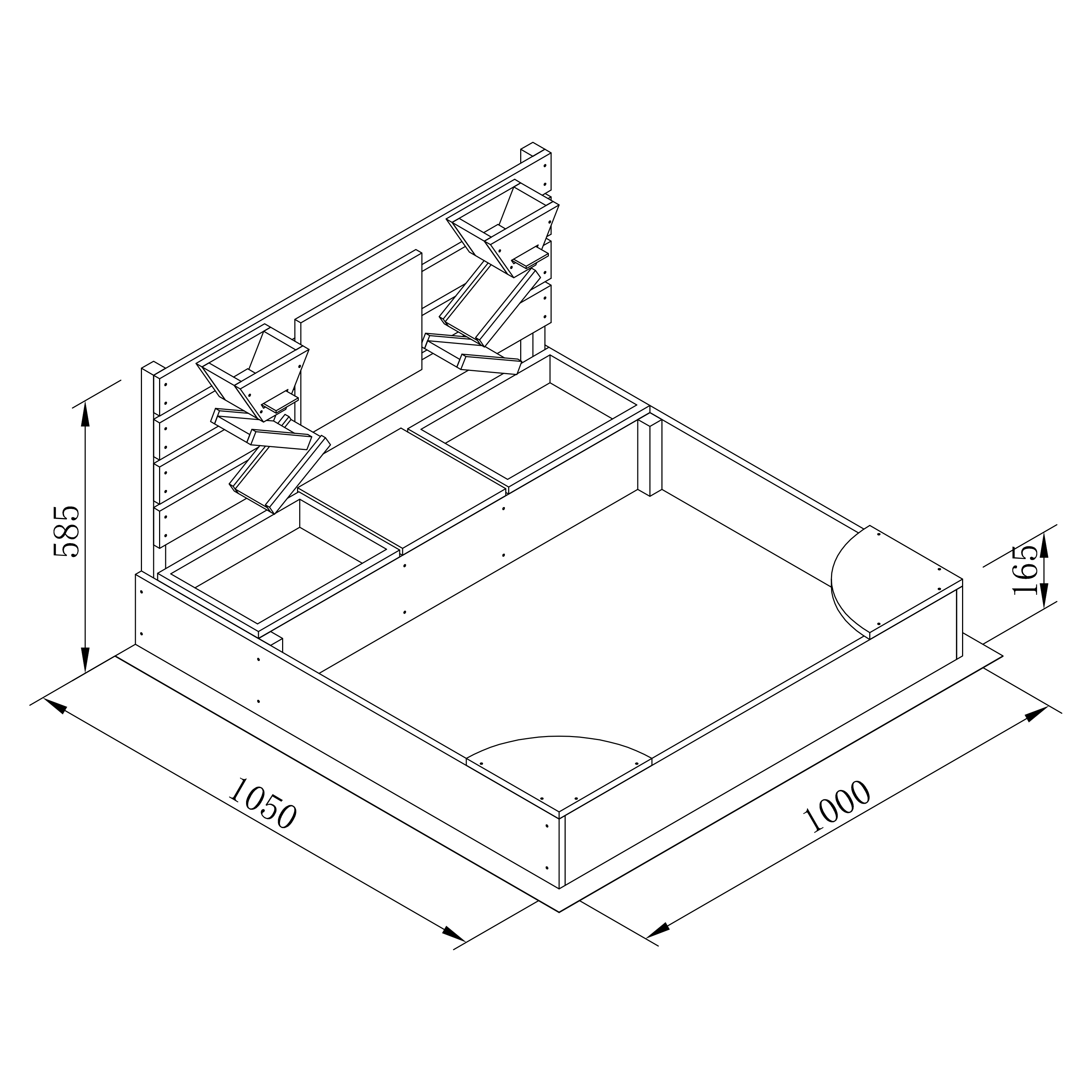 AXI Cato sandbox with sand & water trays and Play wall - 100 x 105 cm - Beige/brown
