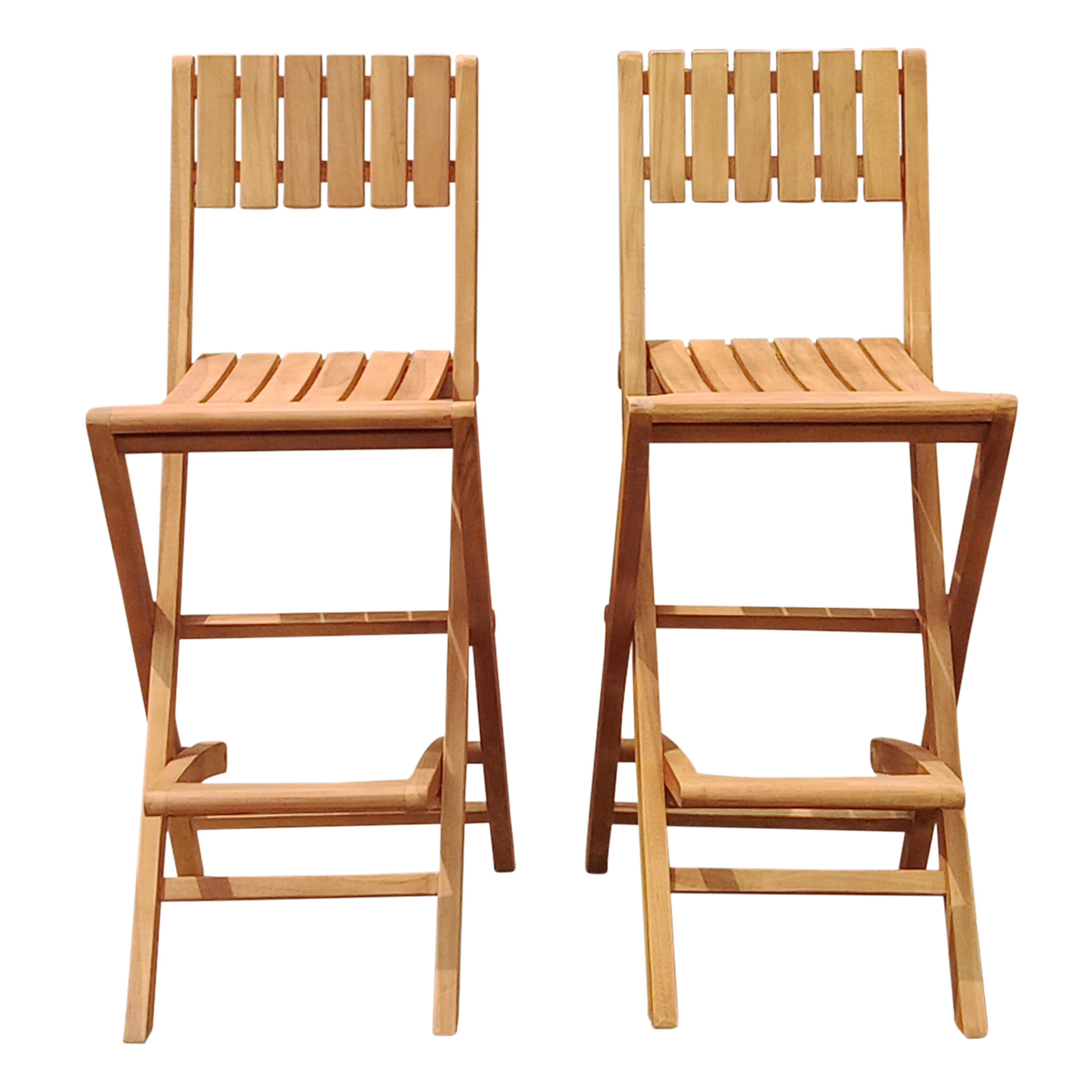AXI Bruno Foldable Teak Bar Stools Set 2 pieces