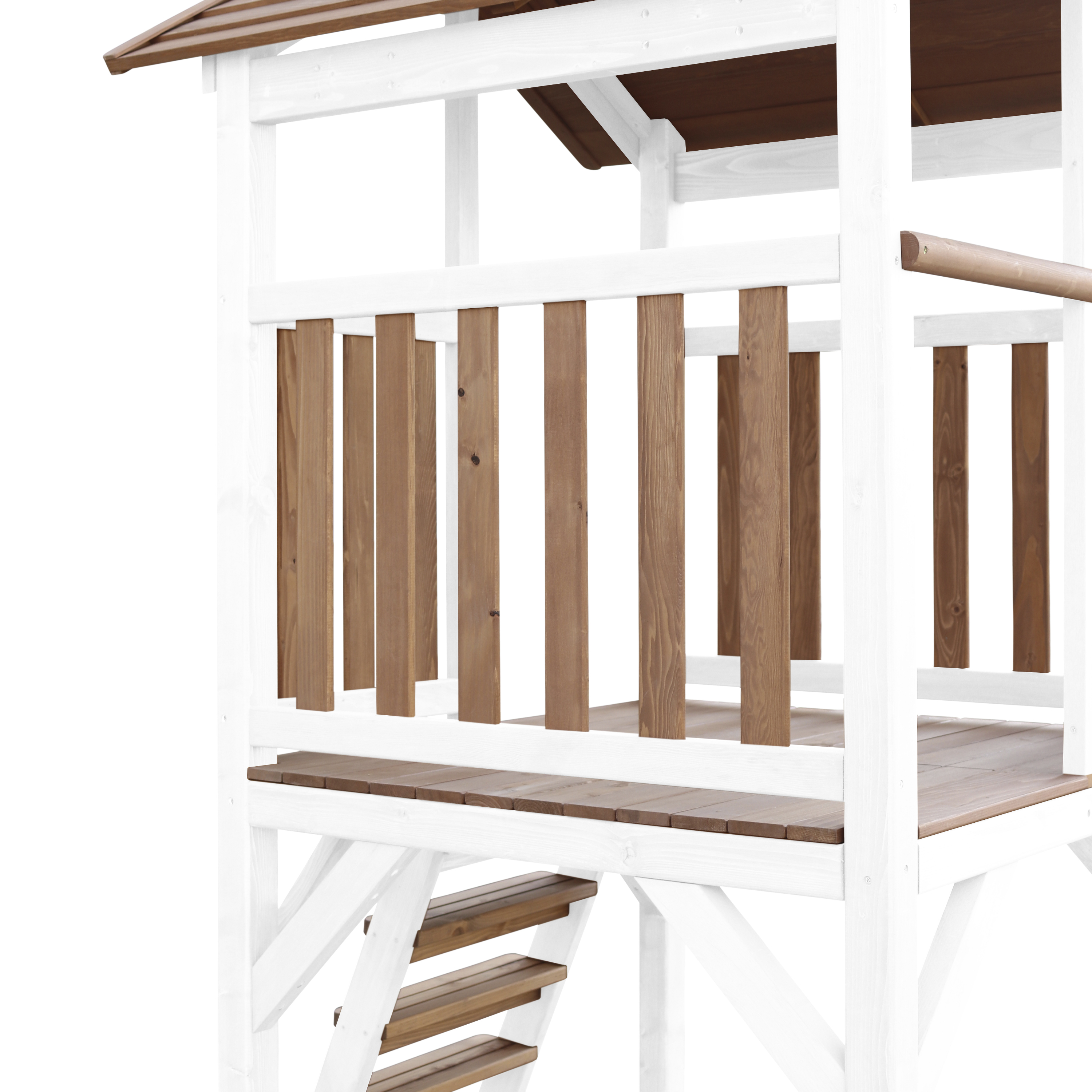 AXI Beach Tower with Double Swing Set Brown/White - Grey Slide