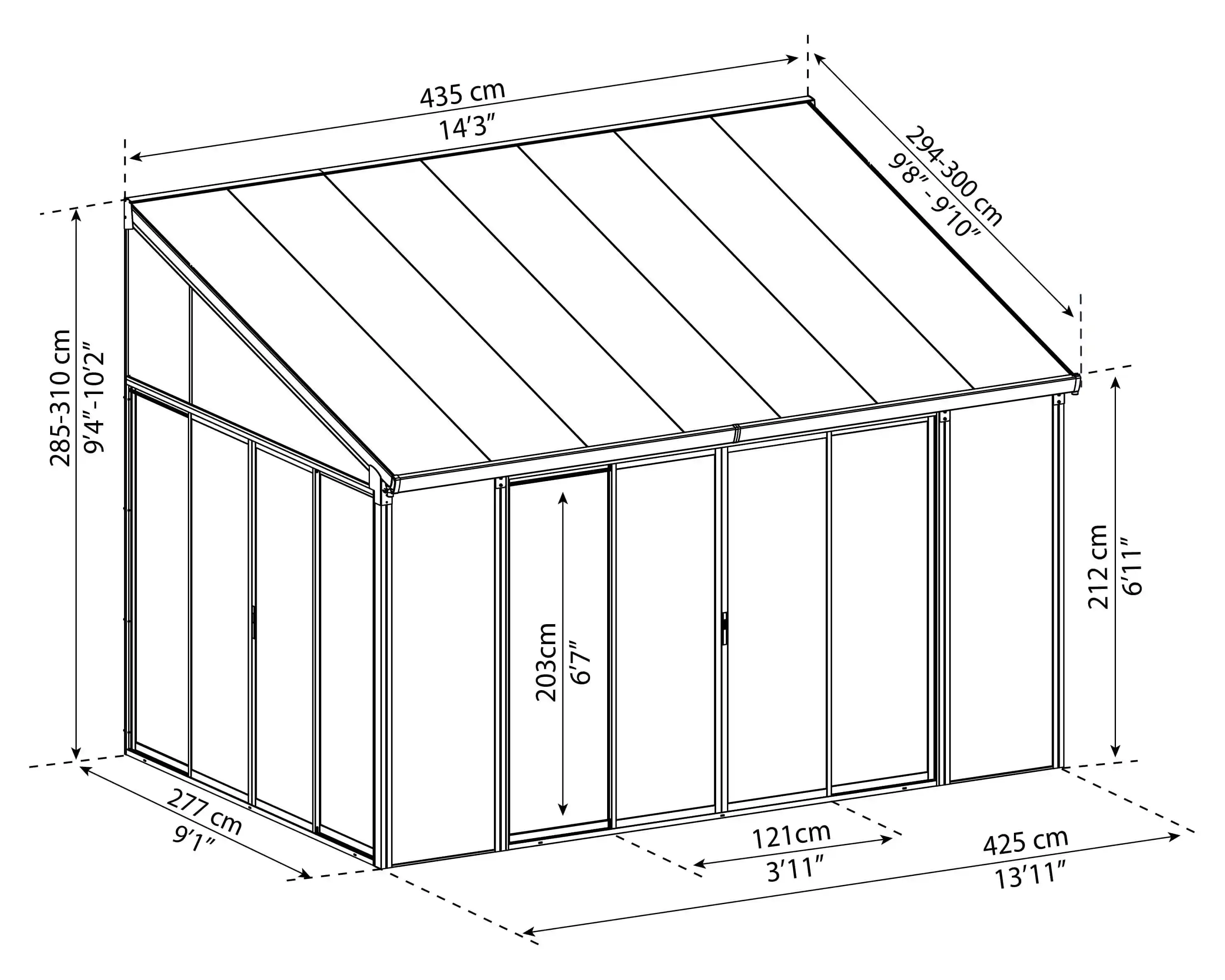 Canopia SanRemo Serre 425X294 cm veranda. en Solarium Wit Helder-7290108130126 Canopia SanRemo Serre 425X294 cm veranda. en Solarium Wit Helder