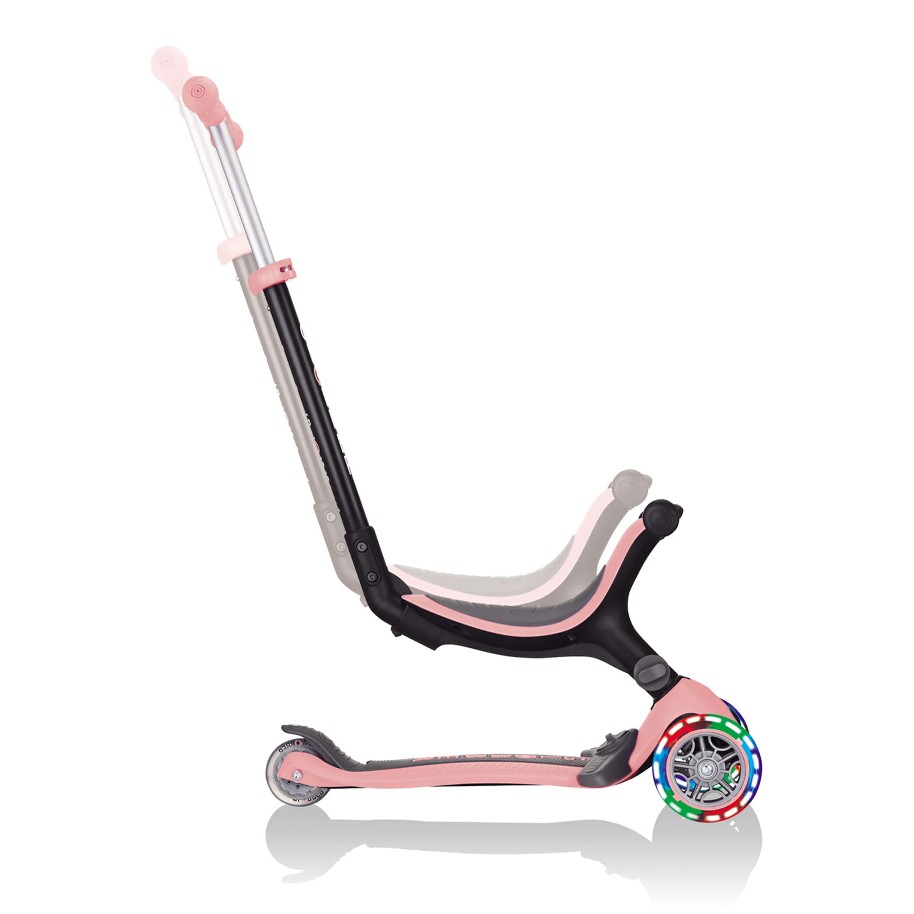 Globber Go Up Foldable Plus Lights 3-in-1 Step Pastel Roze