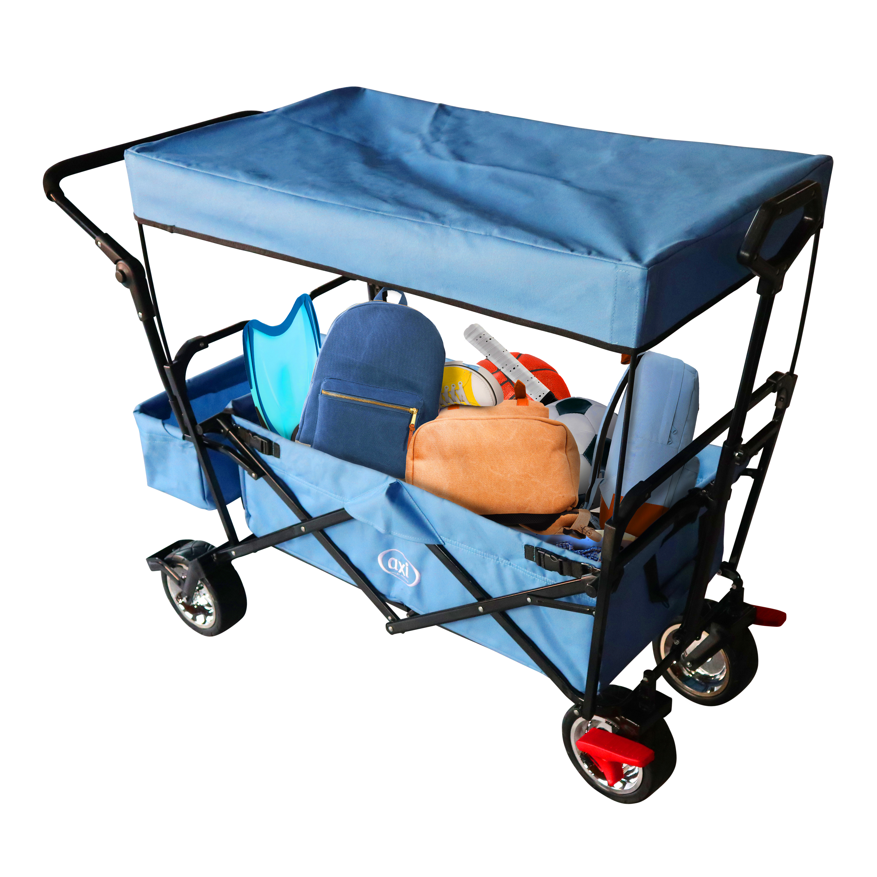AXI AB210 Foldable Beach Wagon with roof. bag. brake. and handlebar - Blue