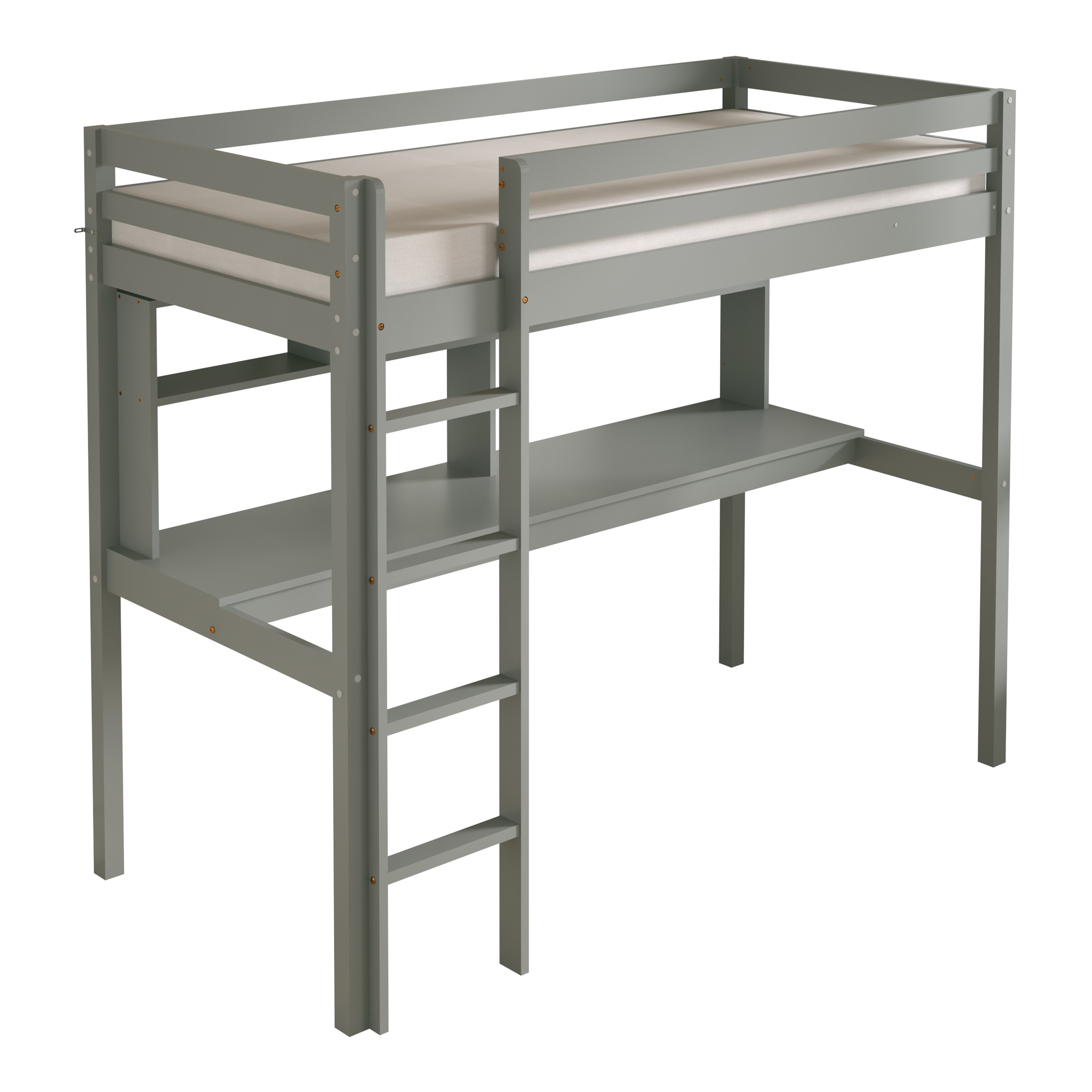 Sunny Sil Loft Bed with Desk Grey – Without Mattress