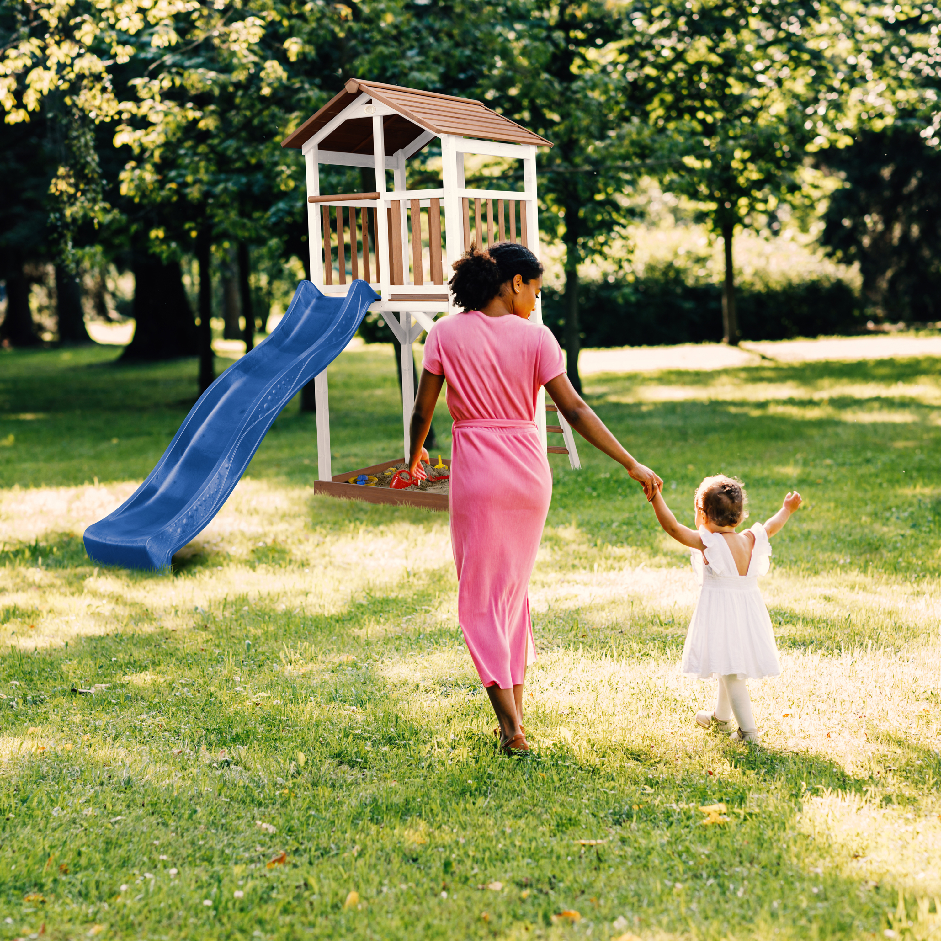 AXI Beach Tower Brown/White - Blue Slide