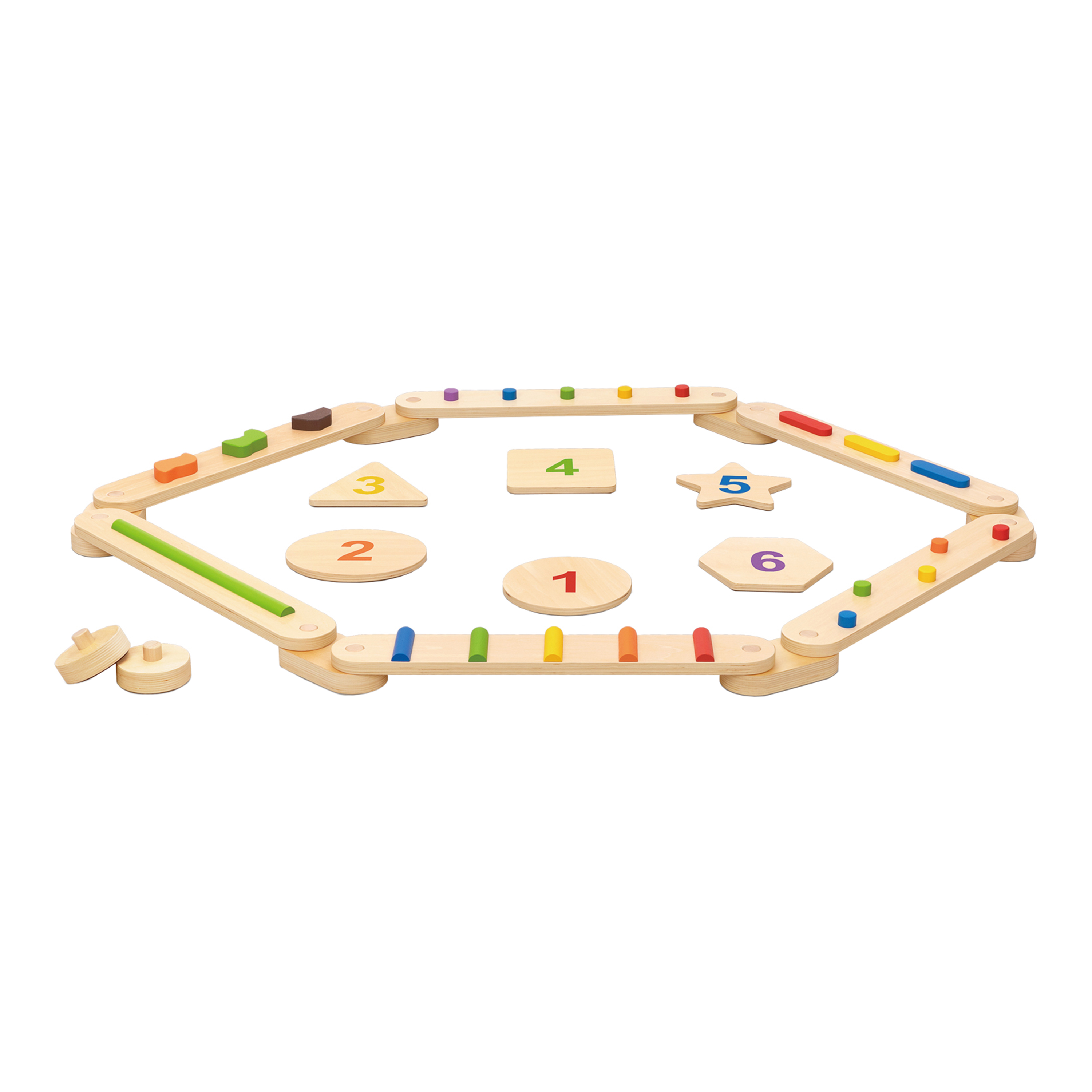 Tooky Toy Holz-Balancierbalken und Balanciersteine